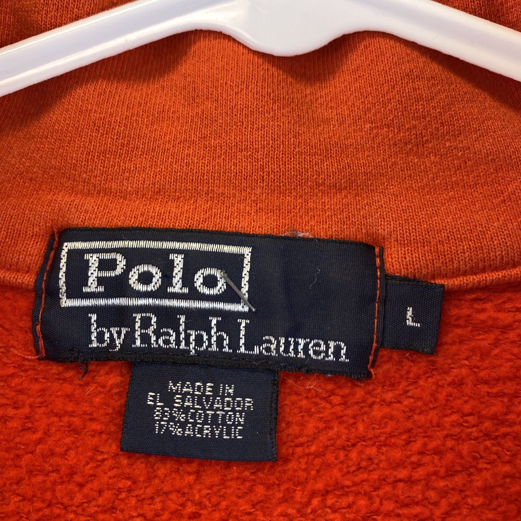 Polo Ralph Lauren Polo Ralph Lauren Men's Large Orange Fleece Sweatshirt Pullover Mock Neck Fall Winter Spring Size US L / EU 52-54 / 3 - 4 Thumbnail