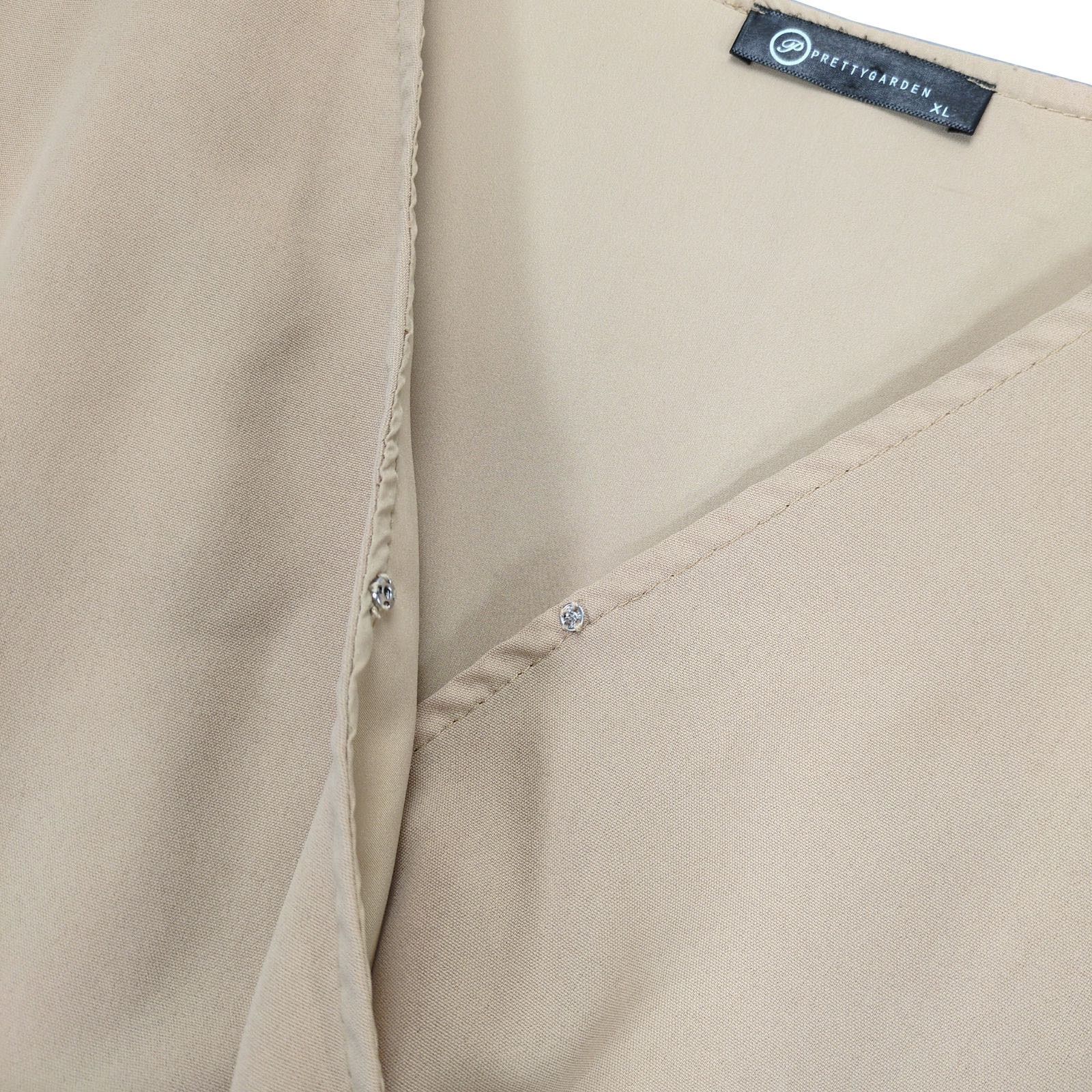Other Pretty Garden Women's XL Beige Pleated Wrap Maxi Dress Size XL / US 12-14 / IT 48-50 - 5 Thumbnail