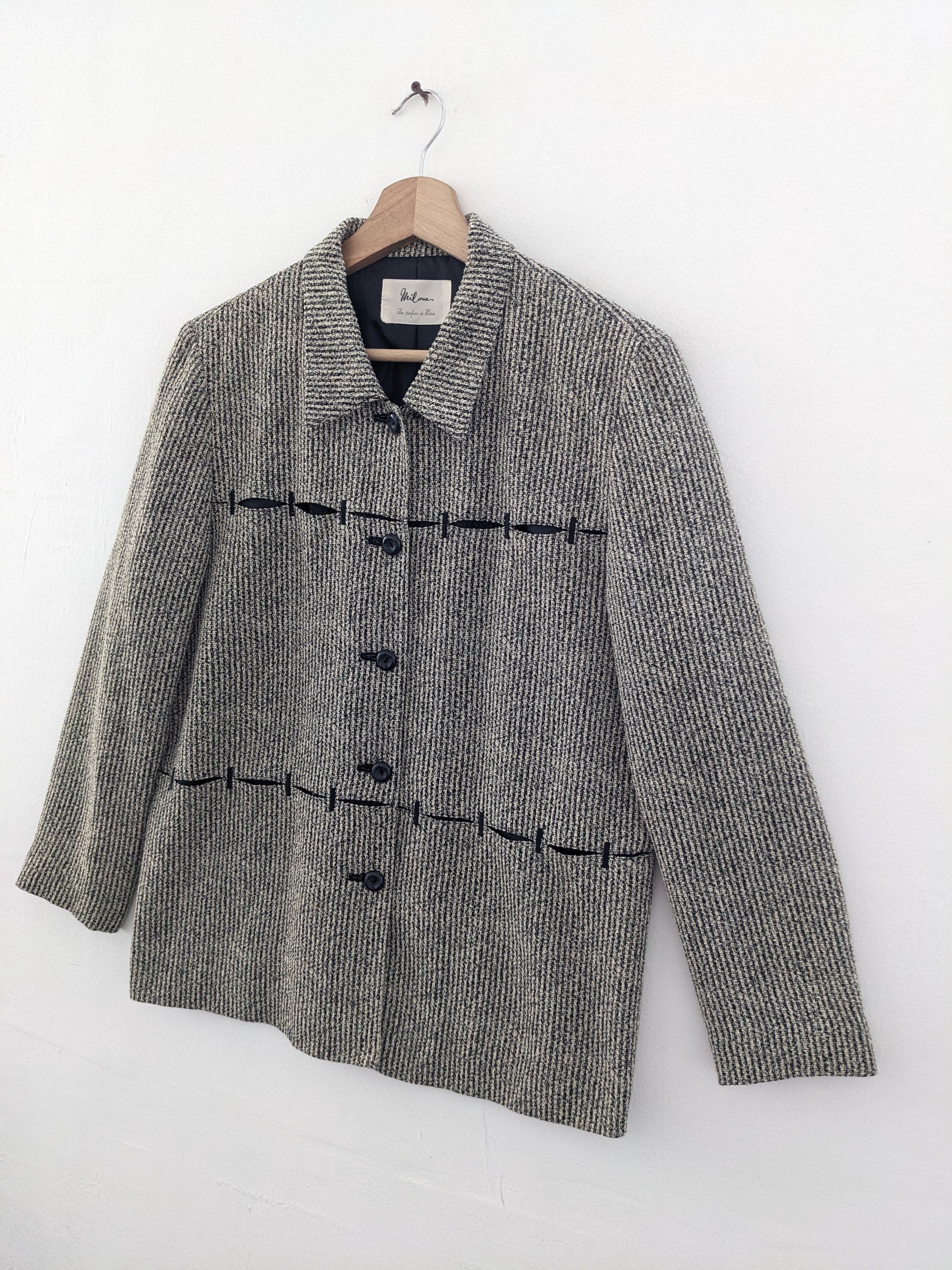 Japanese Brand × Vintage Vintage Striped Jacket Pattern Style by Milone Japan Size M / US 6-8 / IT 42-44 - 2 Thumbnail