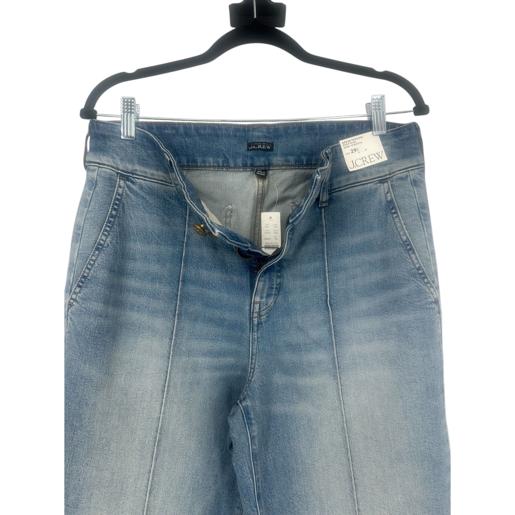 J.Crew J. Crew Women High Rise Denim Trouser Jeans 29T Tall Wide Le Size 29" - 3 Thumbnail