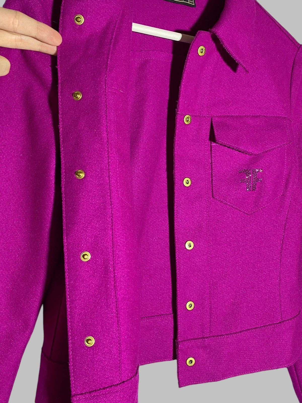 Fendi Fendi Roma Vintage 90s Hot Pink Cropped Jacket Snap Button Size M / US 6-8 / IT 42-44 - 3 Thumbnail