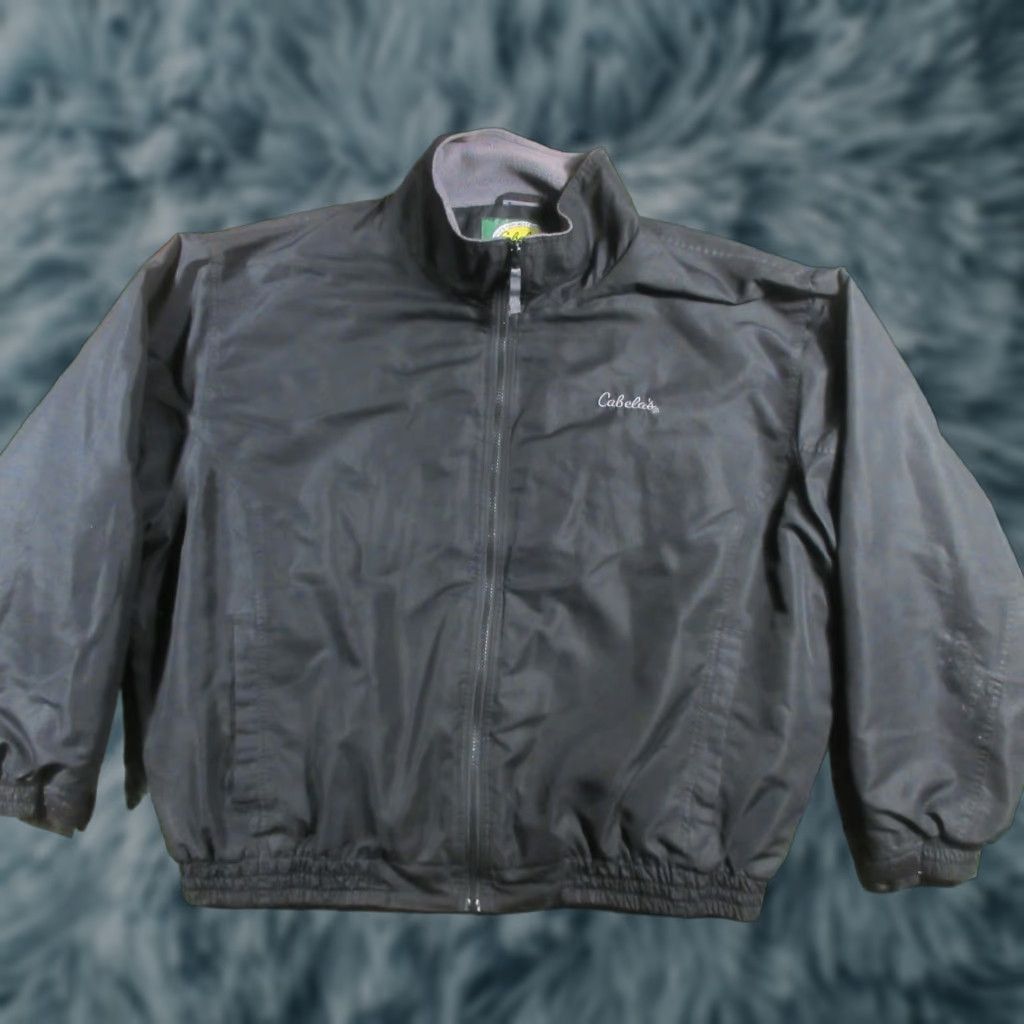 Vintage Cabela's Fleece Lined Jacket Mens XXL Black Lightweight Windbreaker | Jacket | Regular Fit | Outdoor Theme | 2XL Black Mens Windbreaker Jacket Size US XXL / EU 58 / 5 - 1 Thumbnail