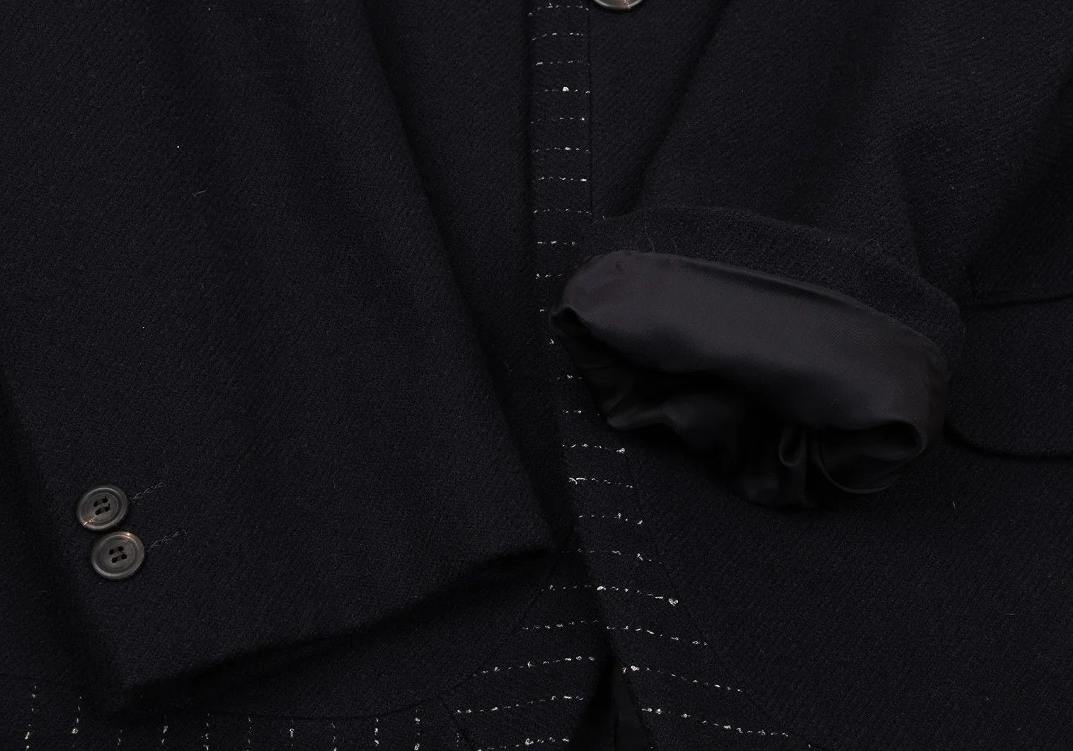Issey Miyake Wool Stitch Design Jacket in Navy, Size XL Size US XL / EU 56 / 4 - 7 Thumbnail