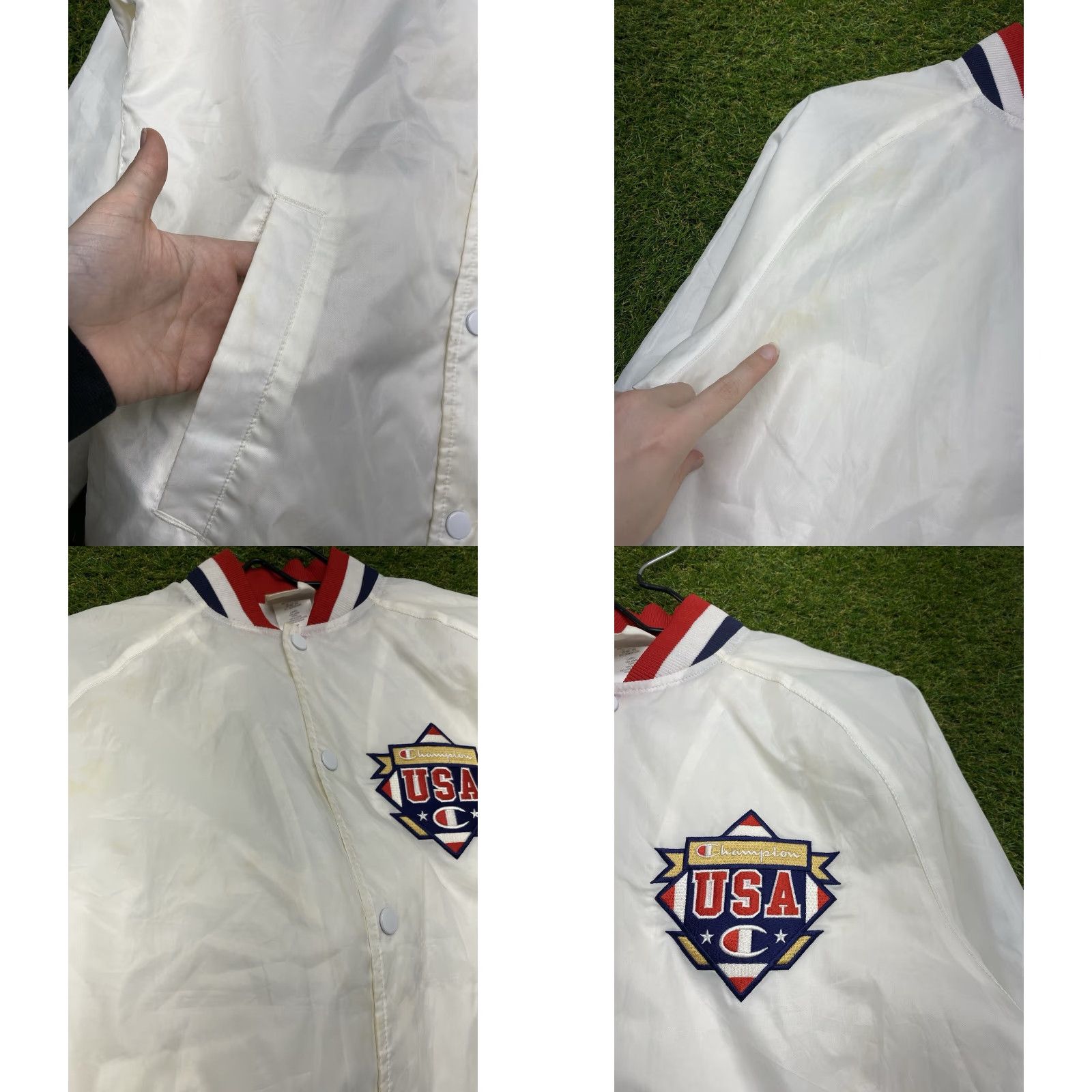 Champion VINTAGE Champion USA Olympic Jacket Windbreaker Shirt 80s 90s Wrestling Mens White S Logo AAU FILA Judge Arbiter Sports USA Size US S / EU 44-46 / 1 - 8 Thumbnail