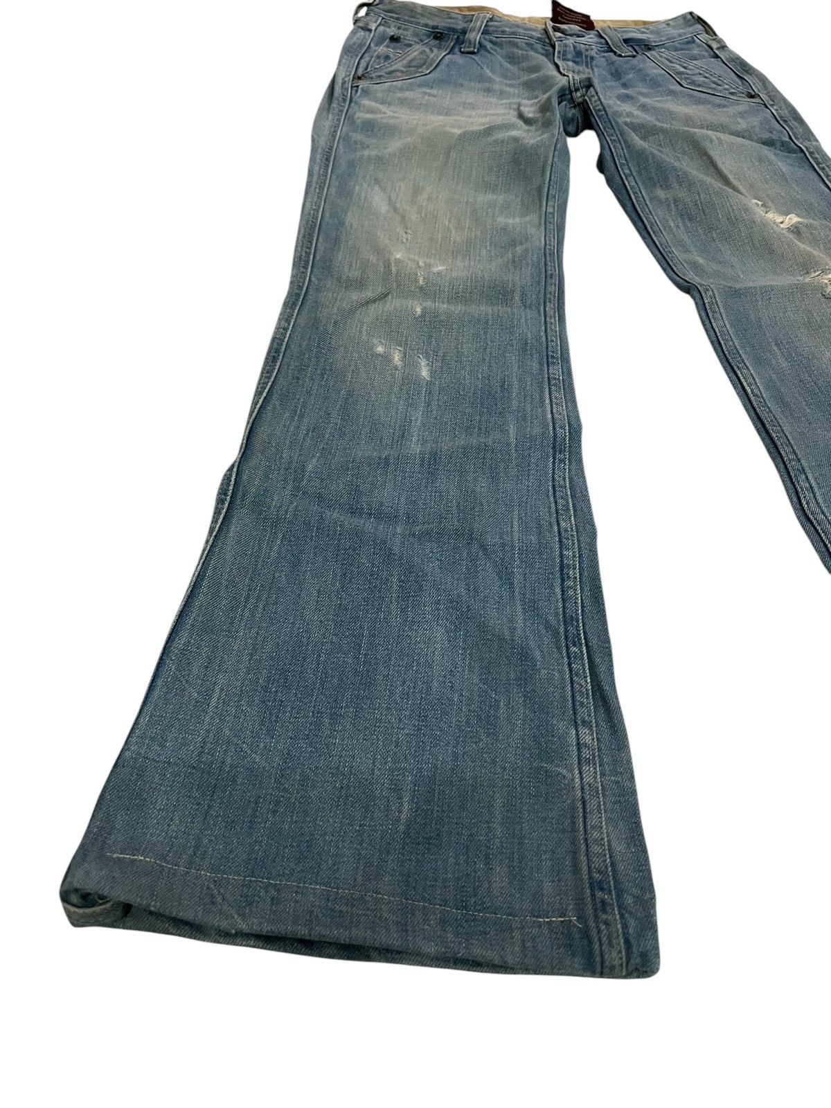 Levi's × Levi's Vintage Clothing 🌈90’s Style Levis Lot 907 Distress Mud Wash Flare Jean Japan Size US 28 / EU 44 - 3 Thumbnail