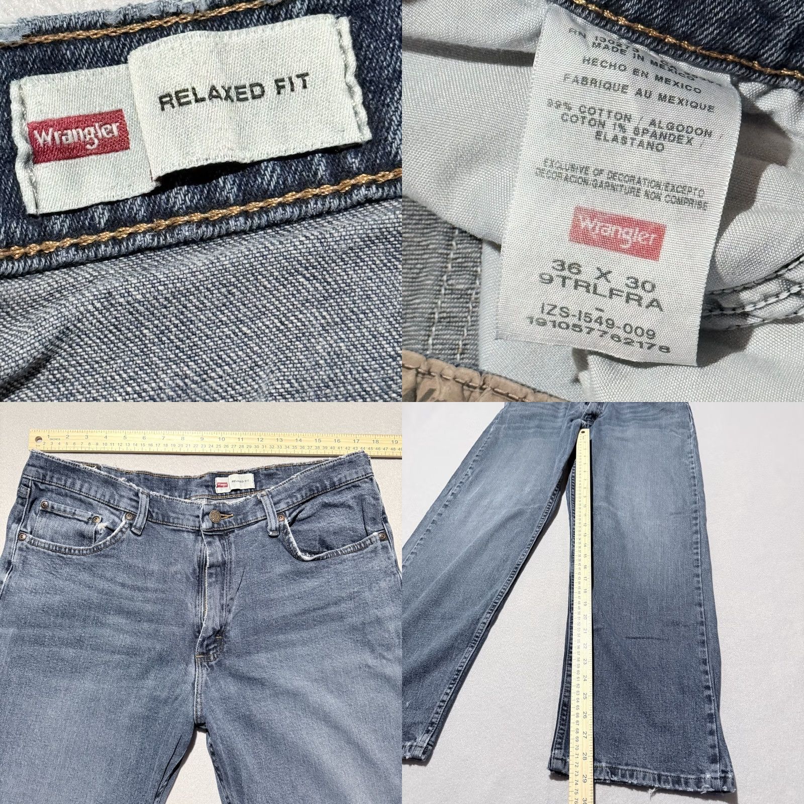 Wrangler Wrangler Jeans Men's Blue Denim Stretch Relaxed Fit Straight Zip Fly 36x30 Jeans Mens Blue Denim Stretch Relaxed Fit Straight Zip Fly 36x30 Size US 36 / EU 52 - 9 Thumbnail