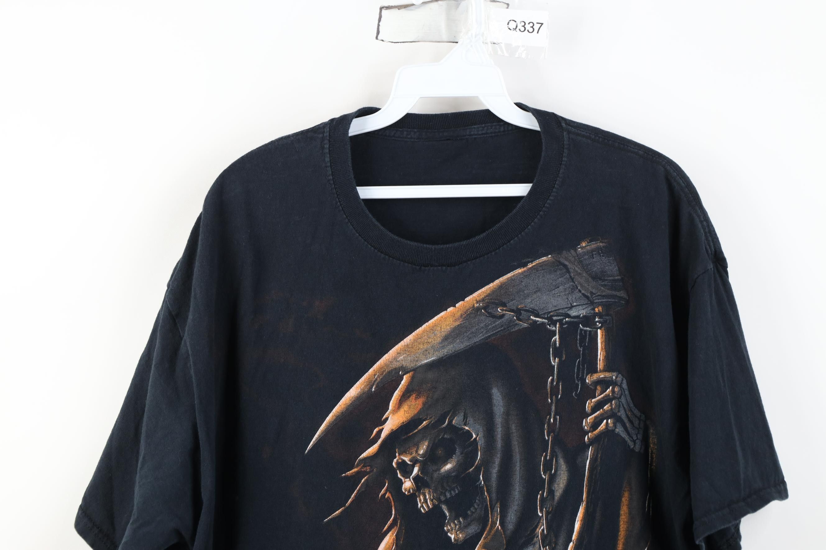 Vintage Vintage 90s Y2K Streetwear Grim Reaper Skeleton T-Shirt Size US L / EU 52-54 / 3 - 2 Thumbnail