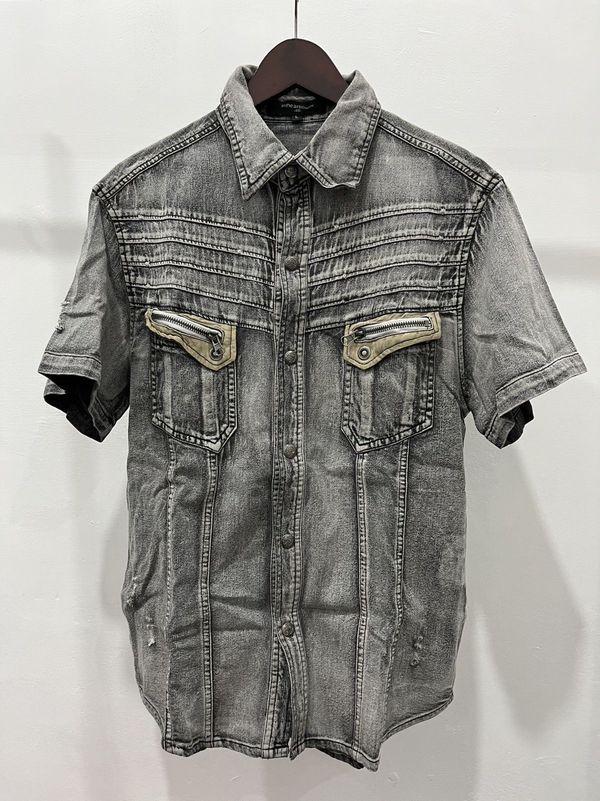 In The Attic × Japanese Brand IN THE ATTIC DENIM SHORT SHIRT Size US M / EU 48-50 / 2 - 1 Thumbnail