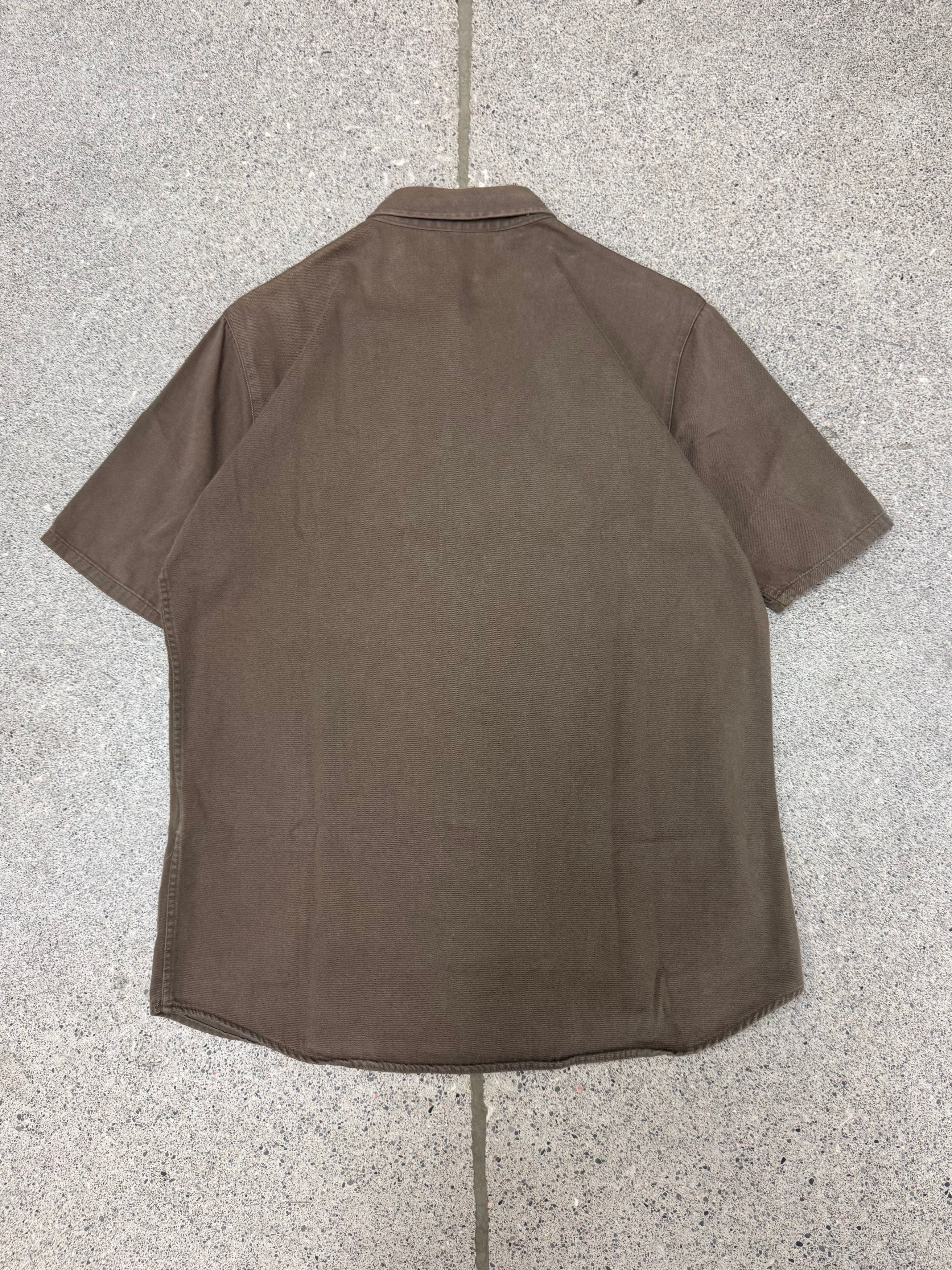 Helmut Lang SS1996 Helmut Lang Red/Brown Panelled Cotton Button Up Shirt Size US M / EU 48-50 / 2 - 4 Thumbnail