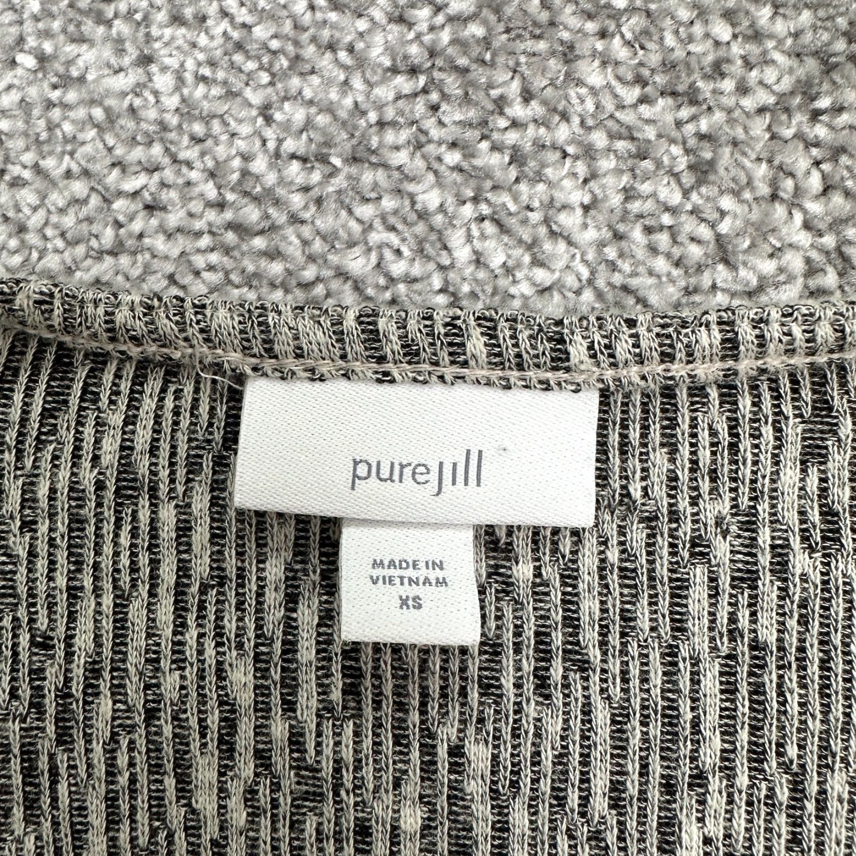 Vintage PureJill Linen Blend Top Women XS Gray Short Sleeve Pocket Soft Stretch Size XS / US 0-2 / IT 36-38 - 5 Thumbnail
