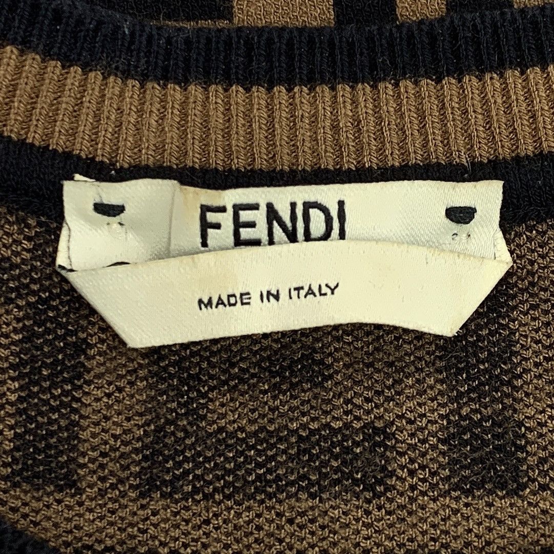 Fendi Fendi Dark Brown Logo Letters All Over Printed T-Shirt Size XS / US 0-2 / IT 36-38 - 5 Thumbnail
