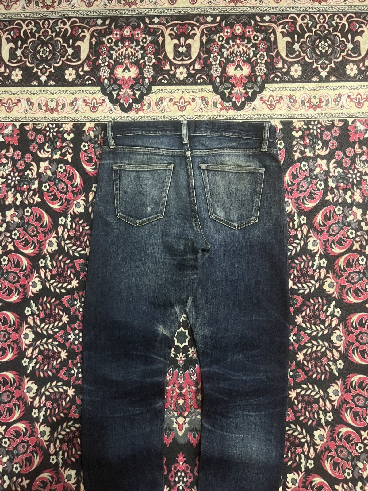 Undercover × Uniqlo Uniqlo Dark Blue Faded Washed Slim Straight Selvedge Jeans Size US 30 / EU 46 - 5 Thumbnail