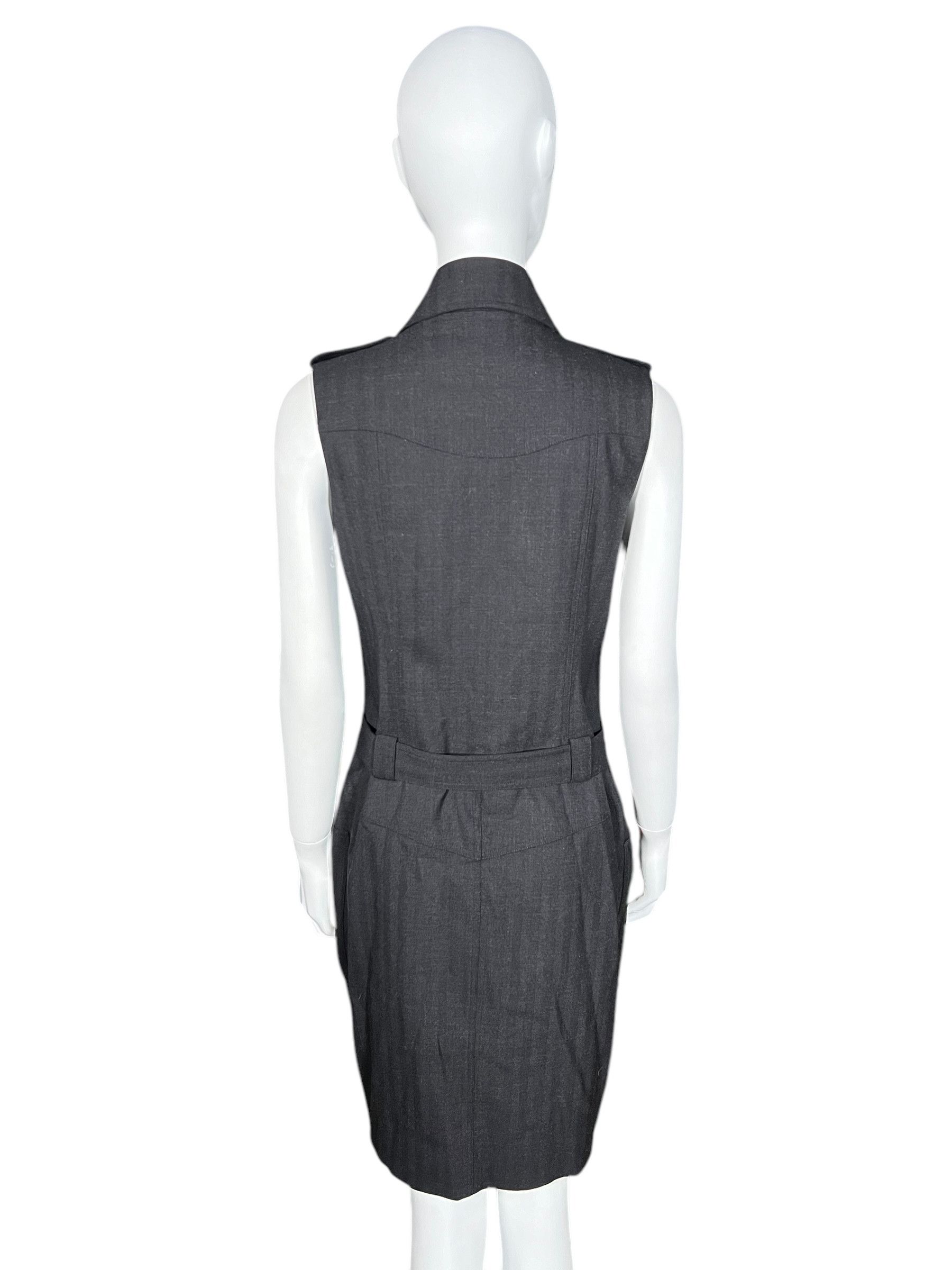 Dior Christian Dior by Galliano F/W 2004 Grey Dress. Size L / US 10 / IT 46 - 4 Thumbnail