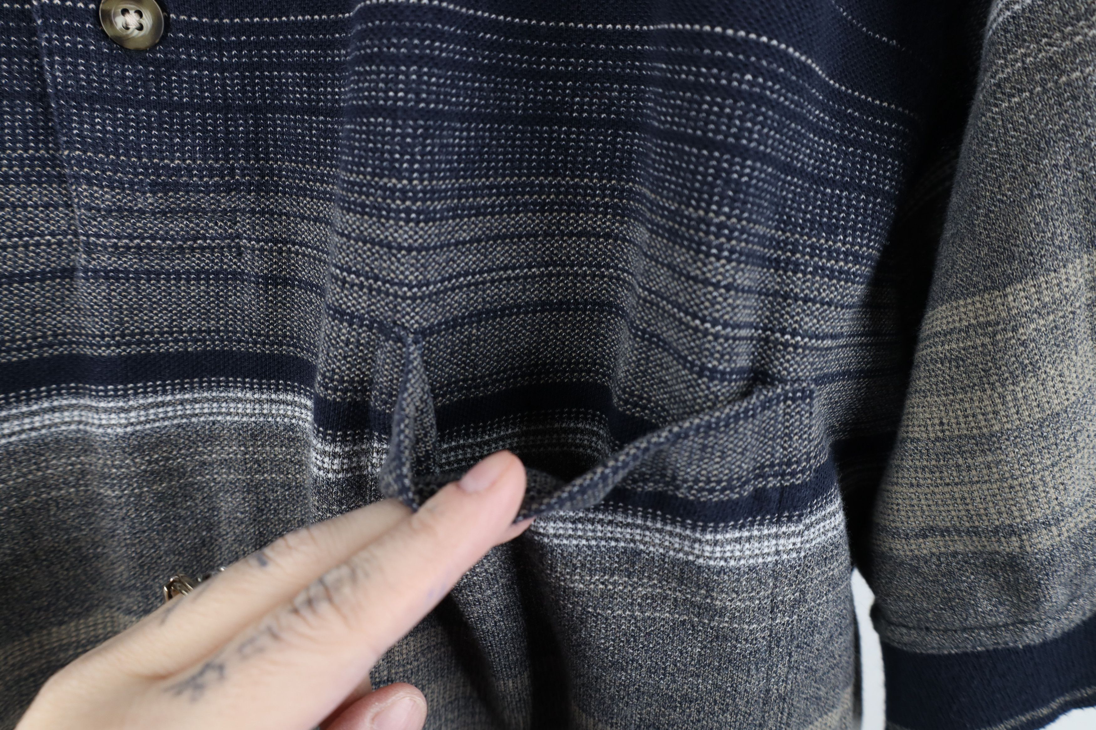 Vintage Vintage 90s Streetwear Striped Knit Pullover Polo Shirt Size US XL / EU 56 / 4 - 4 Thumbnail