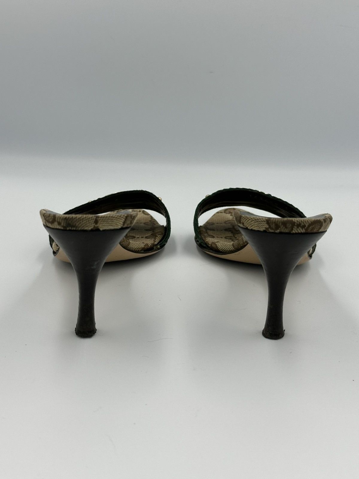 Gucci Gucci cloth heeled sandals monogram interlocking GG with box Size US 6 / IT 36 - 7 Thumbnail