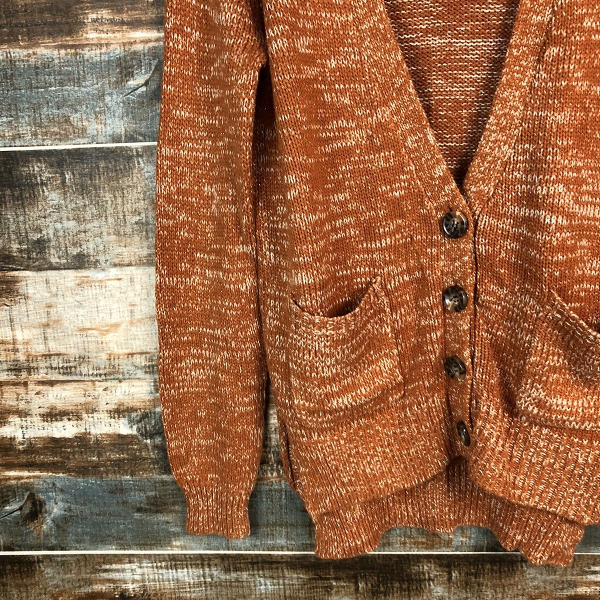 Homespun Knitwear Egoist Orange Cardigan Knitwear #A1704 Size US M / EU 48-50 / 2 - 7 Thumbnail