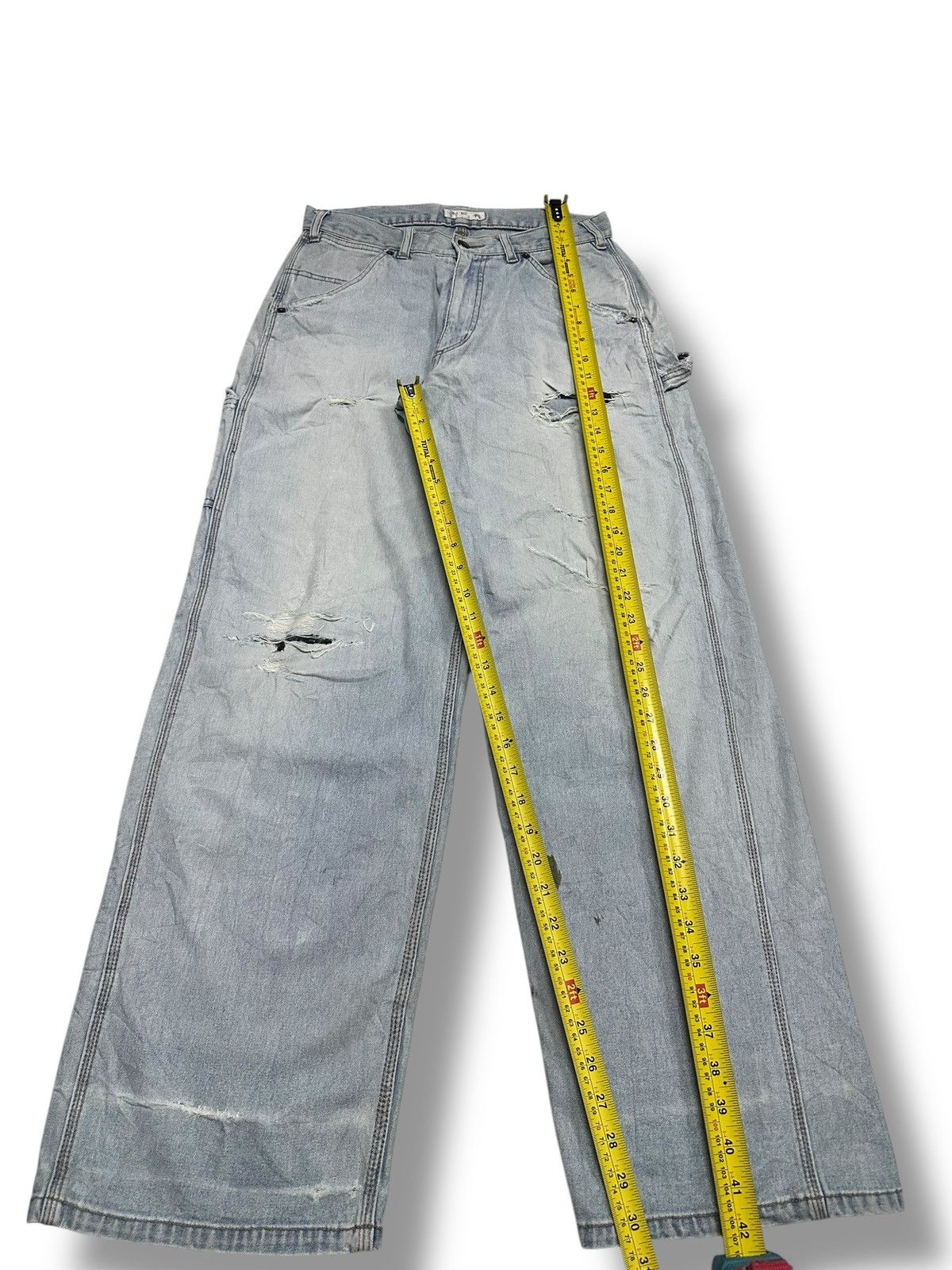 Japanese Brand BC Factory Distressed Baggy Loose Style With Faded Wash Size US 30 / EU 46 - 13 Thumbnail
