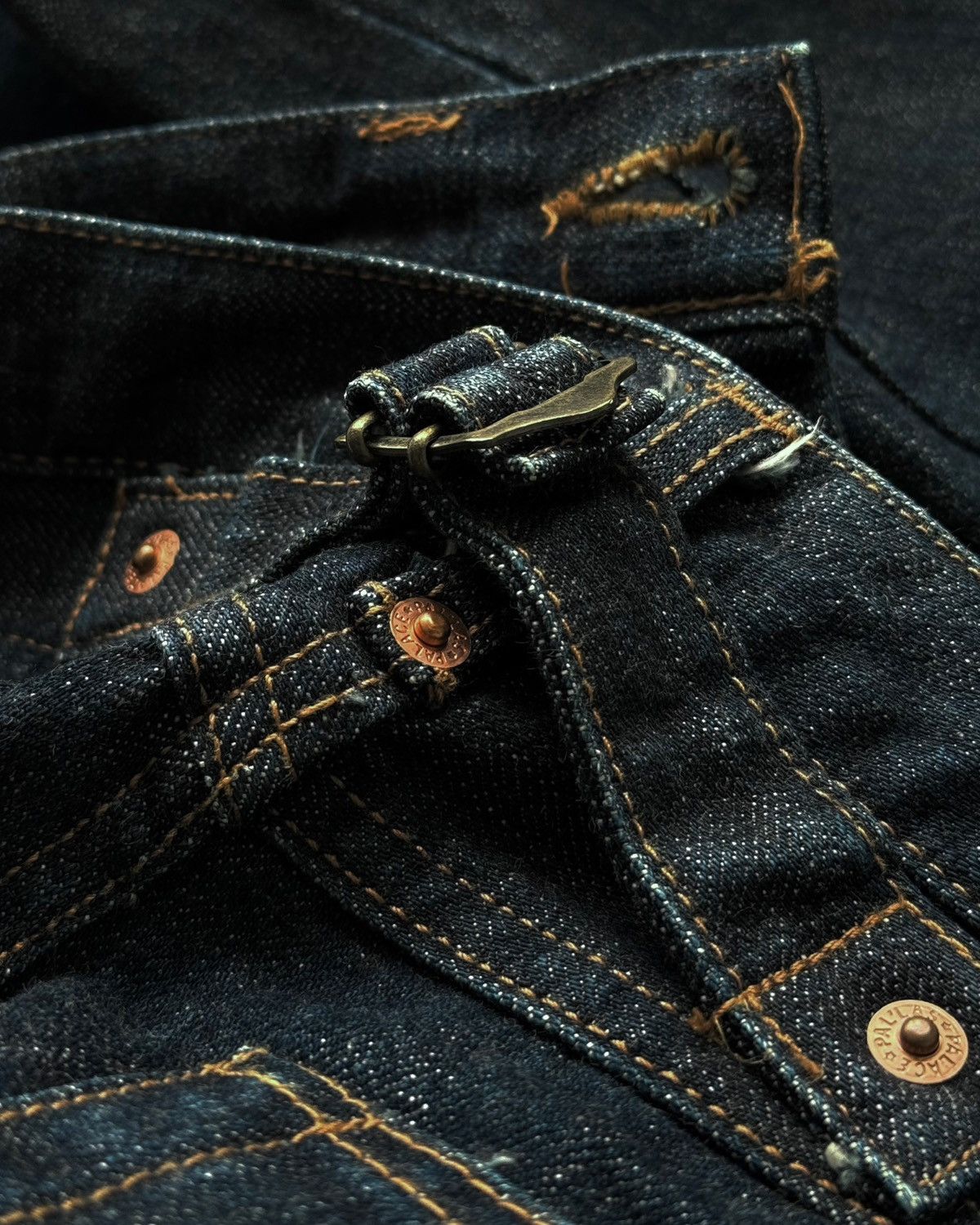 45rpm PAL’LAS PALACE INDIGO DYED RED SELVEDGE DENIM JEANS Size US 28 / EU 44 - 9 Thumbnail