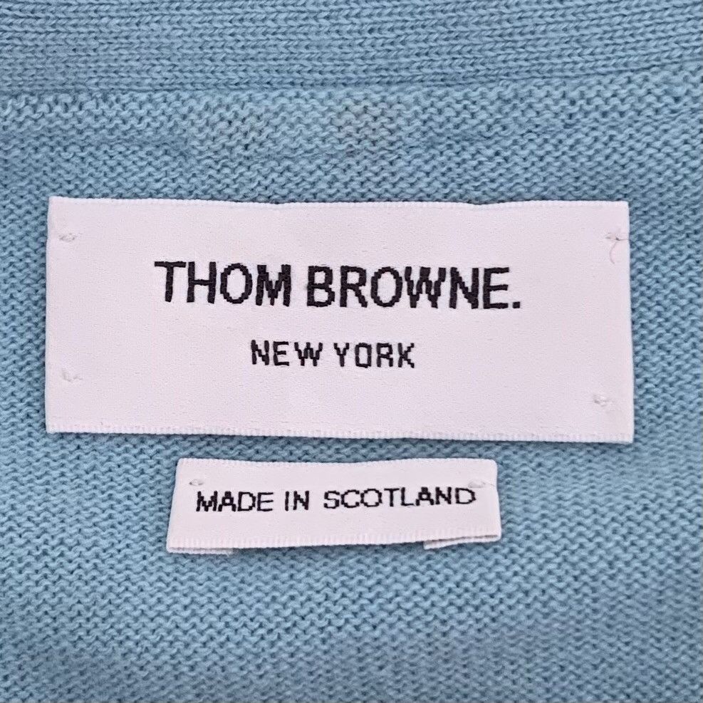Thom Browne Thom Browne Four-Bar Blue Cashmere Knit Cardigan Coat K26WX Size XS / US 0-2 / IT 36-38 - 5 Thumbnail