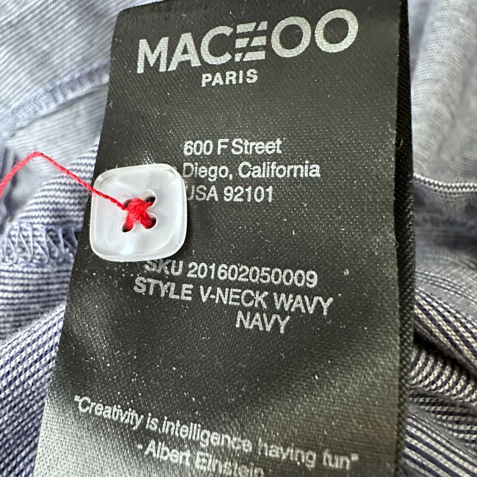Maceoo Maceoo T-Shirt Mens 2XL XXL 6 Wavy Blue Long Sleeve V-Neck Size US XXL / EU 58 / 5 - 8 Thumbnail
