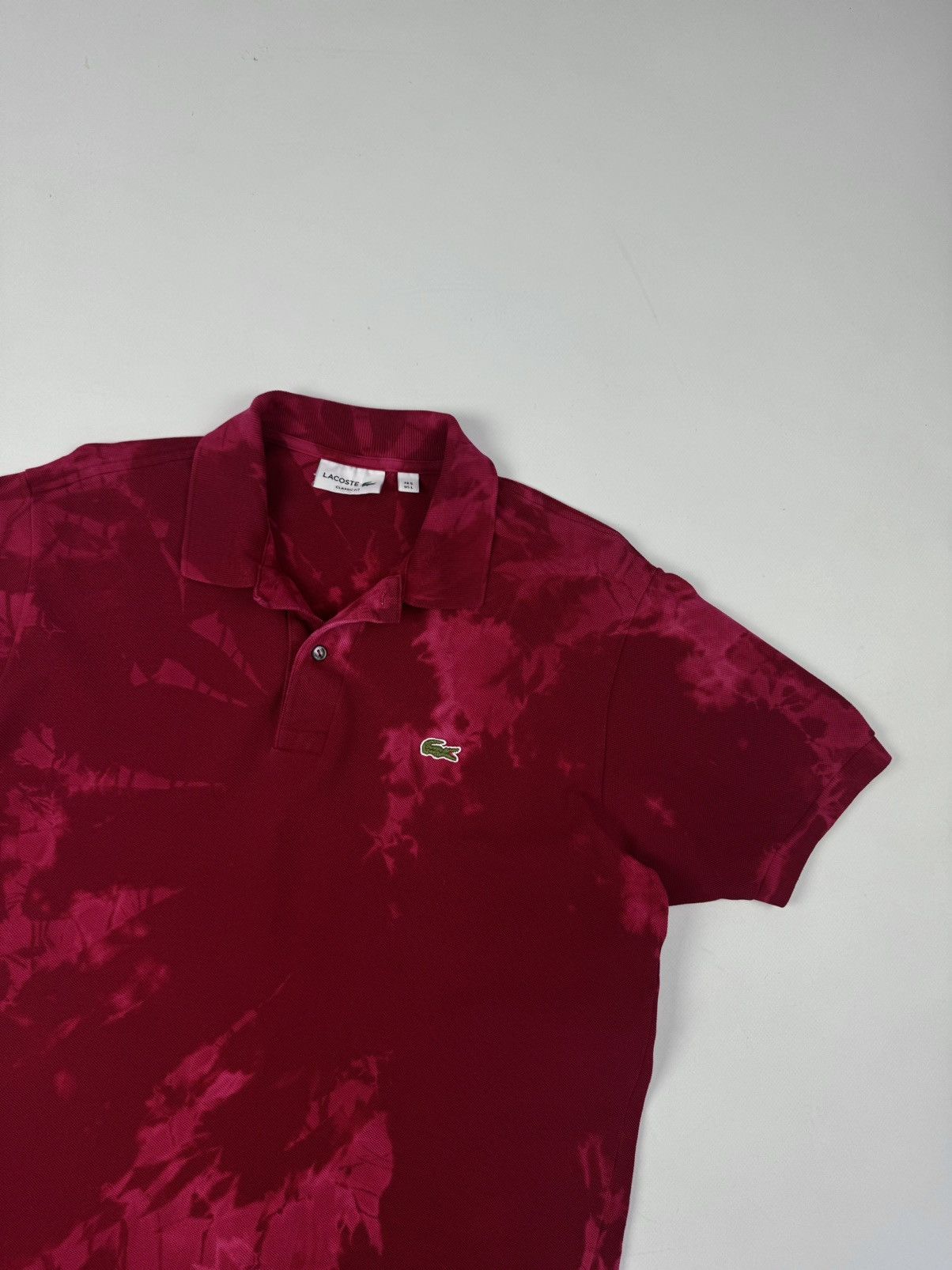 Lacoste LACOSTE Tie Dye Red Short Sleeve Polo Shirt Size US L / EU 52-54 / 3 - 1 Thumbnail