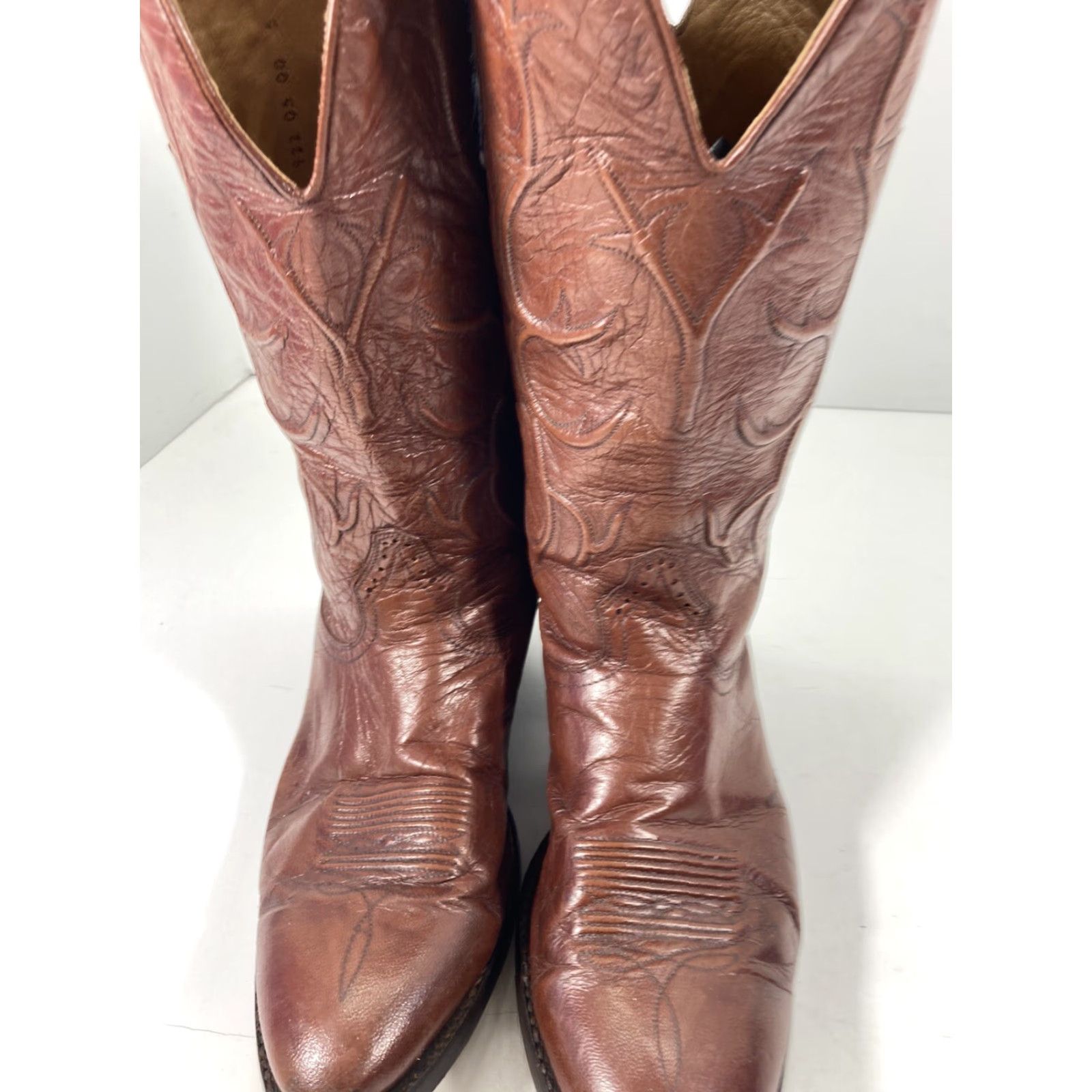 Vintage VINTAGE Chris Romero Boots Men Sz 9 D Brown Leather Pointed Toe New Heels Soles Western Leather Mens Size US 9 / EU 42 - 2 Thumbnail