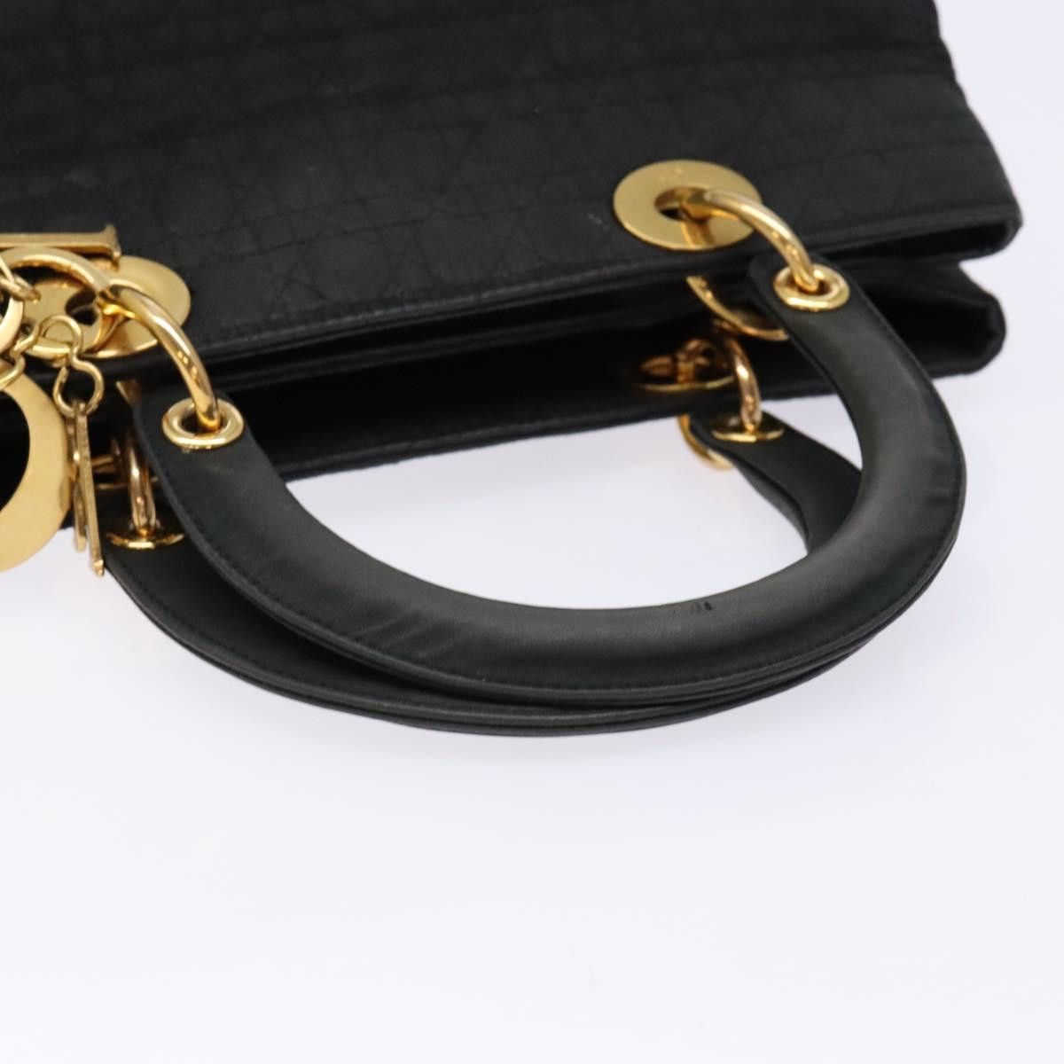 Dior DIOR Canage Hand Bag Nylon Black Gold Size ONE SIZE - 7 Thumbnail