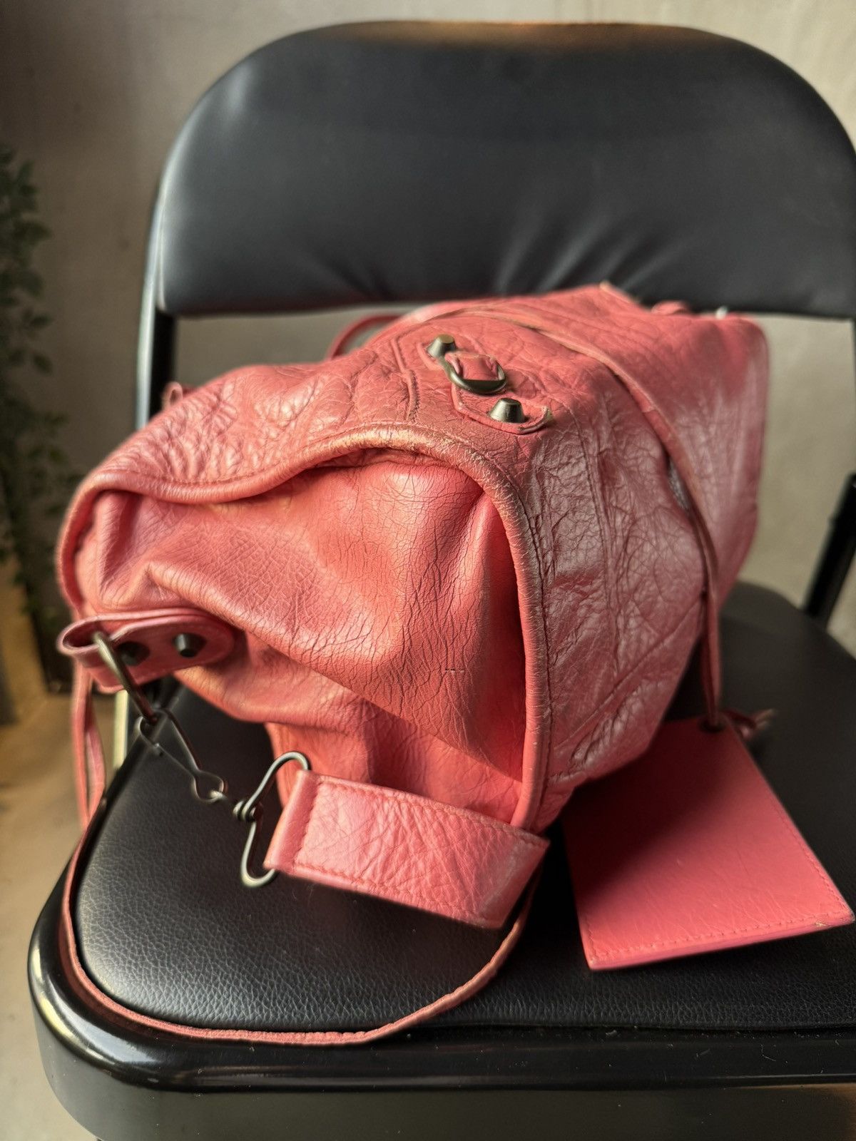 Balenciaga BALENCIAGA Sorbet Lambskin Leather Motorcycle Part Time Bag Size ONE SIZE - 6 Thumbnail