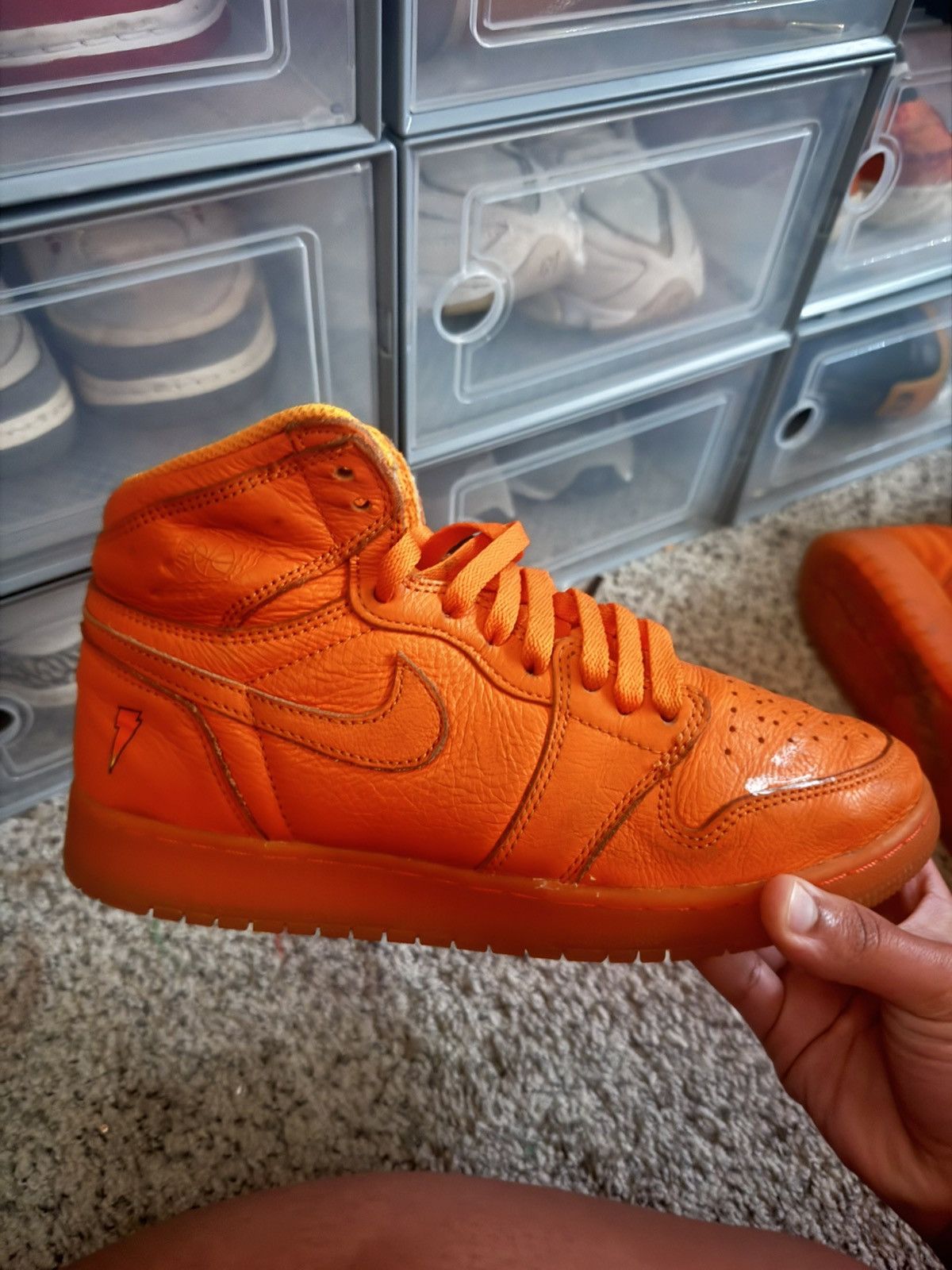 Gatorade × Jordan Brand Retro High Jordan Air 1 - “orange Peel” Gatorade Collab Size US 7 / EU 40 - 5 Thumbnail