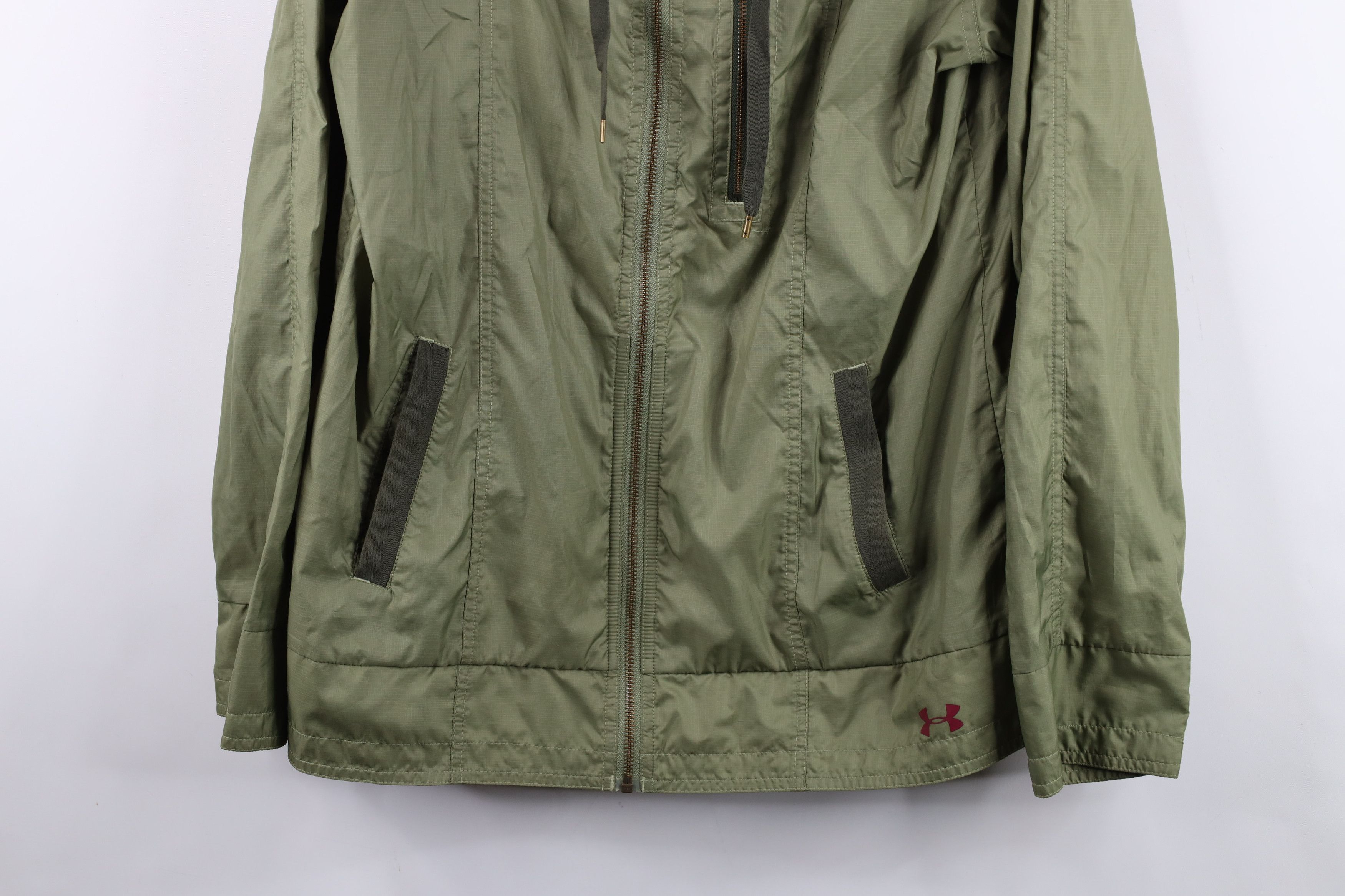 Under Armour Vintage Under Armour Full Zip Hooded Windbreaker Jacket Size L / US 10 / IT 46 - 3 Thumbnail