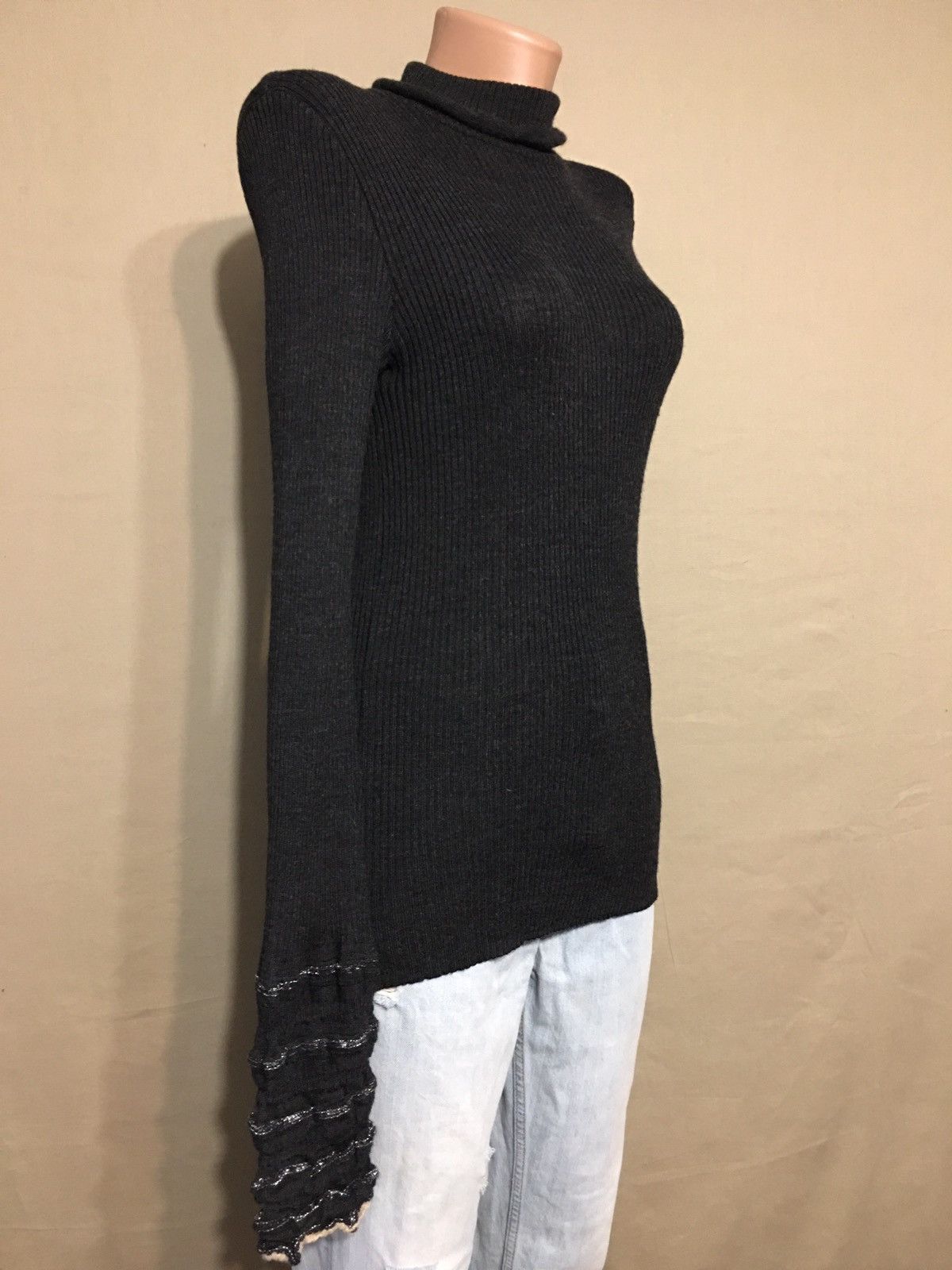 Marithe + Francois Girbaud Marithe Francois Girbaud Black Wool Designer Sweater EU 40 Size M / US 6-8 / IT 42-44 - 6 Thumbnail