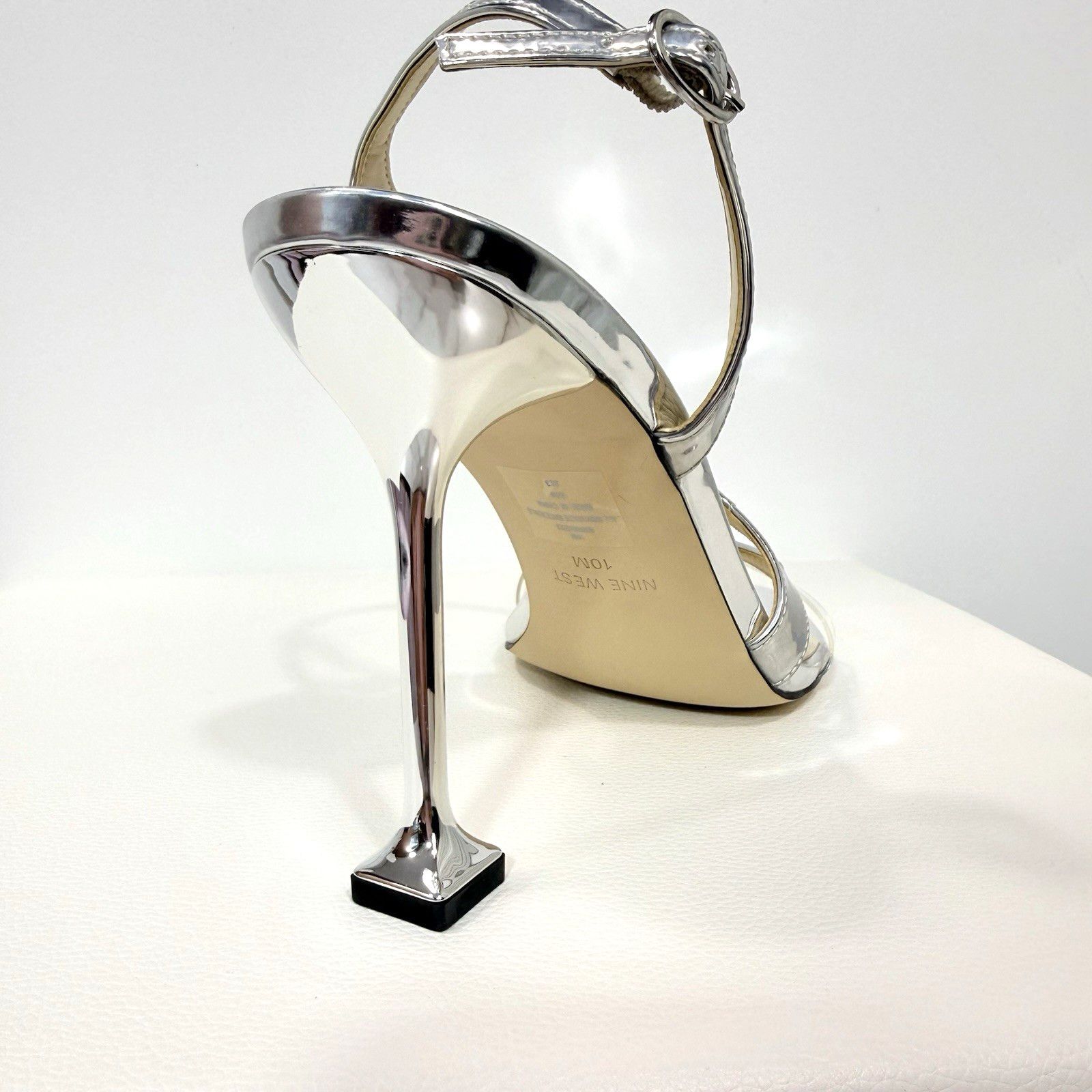 Nine West Nine West Heels Pumps Silver Open Toe Wo's Size 10 Size US 10 / IT 40 - 4 Thumbnail