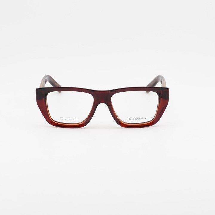 Gucci Gucci GG1724O 002 Eyeglasses Dark Havana 52mm Square Frame Size ONE SIZE - 2 Thumbnail