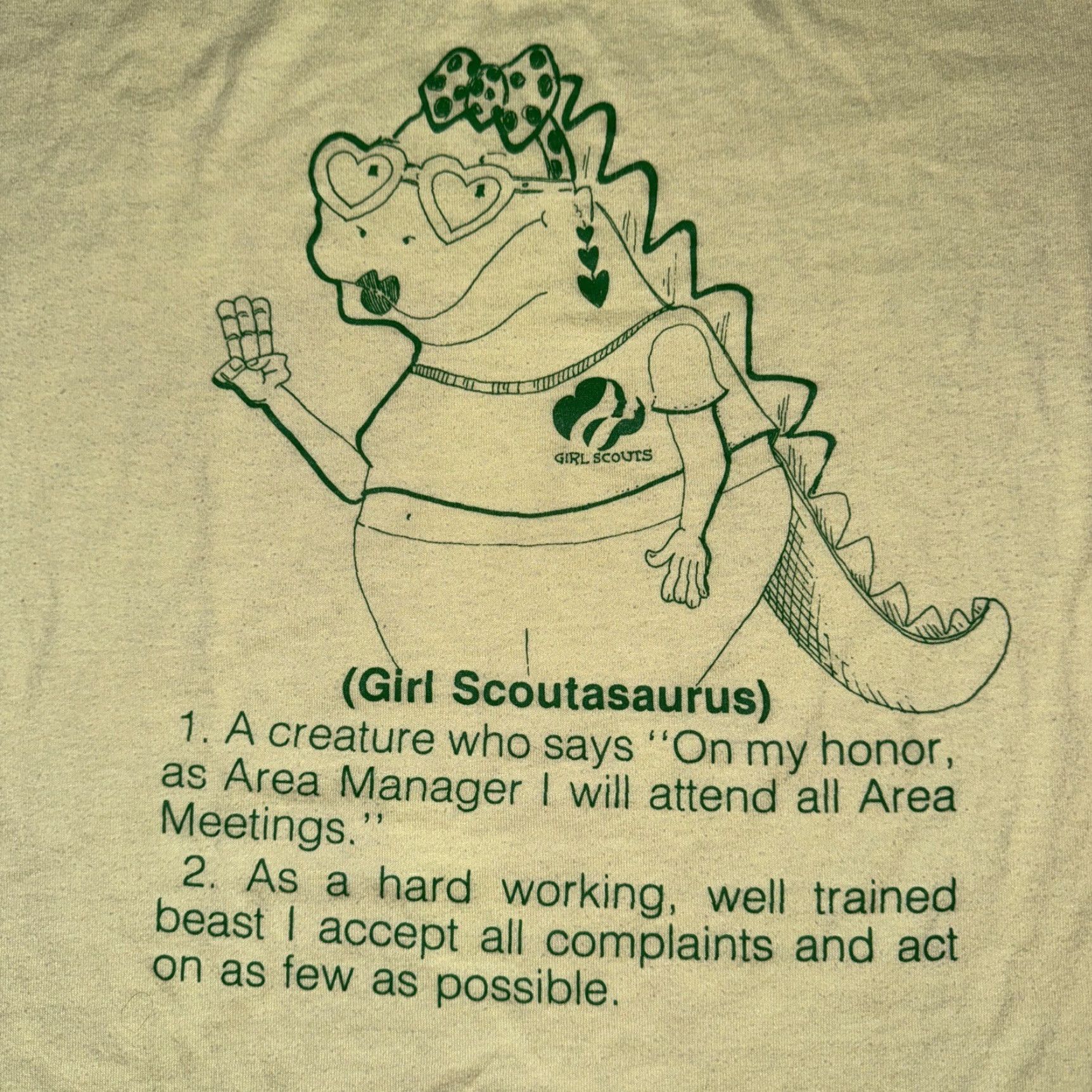 Vintage VINTAGE Made In USA SINGLE STITCH Girl Scout T-Shirt Yellow XL 22x26.5 Jerszees Size US XL / EU 56 / 4 - 2 Thumbnail