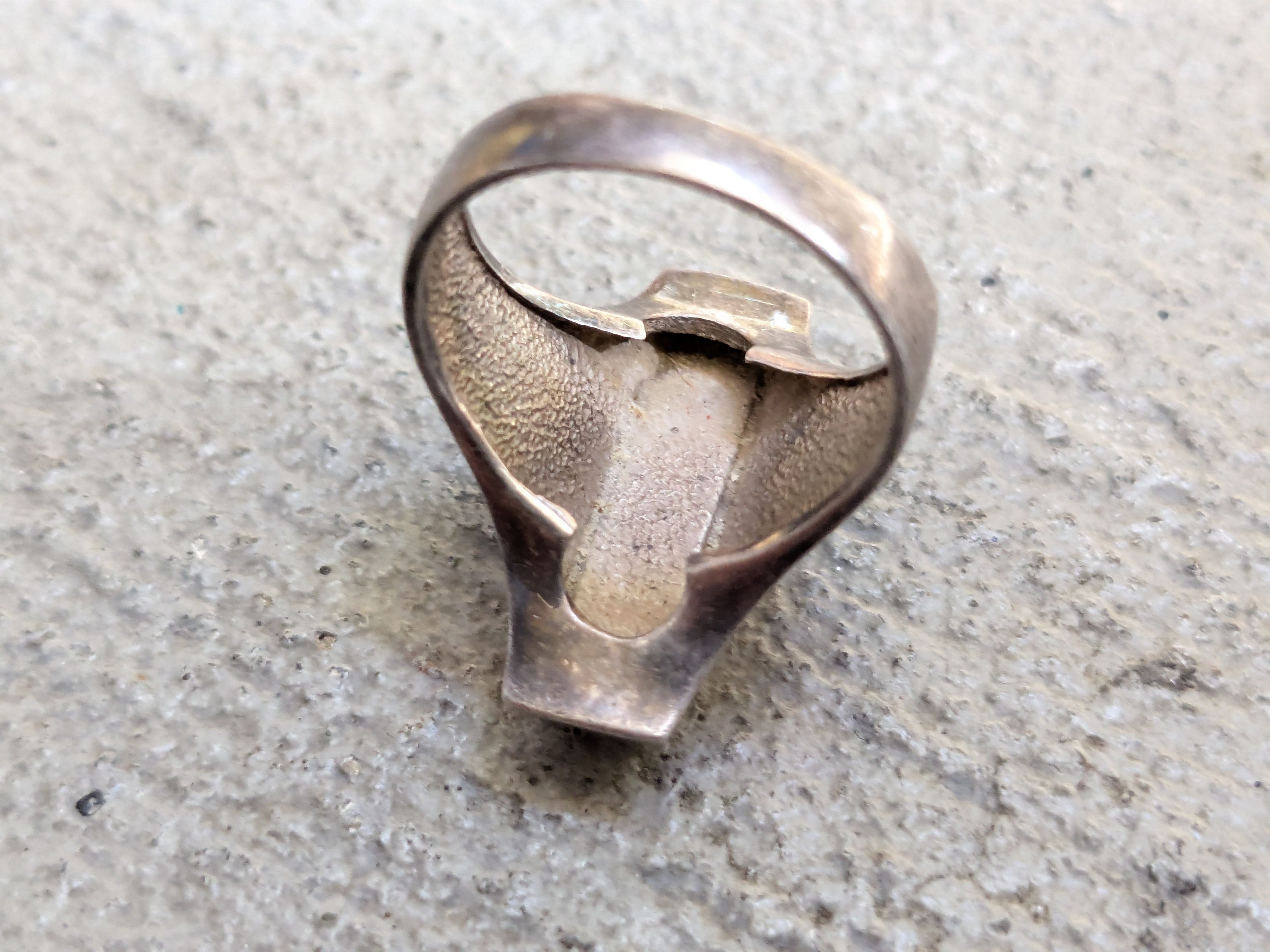 Jewelry × Sterling Silver Vintage Sterling Silver Ring Rhodochrosite 6 Modern Abstract Size ONE SIZE - 4 Thumbnail