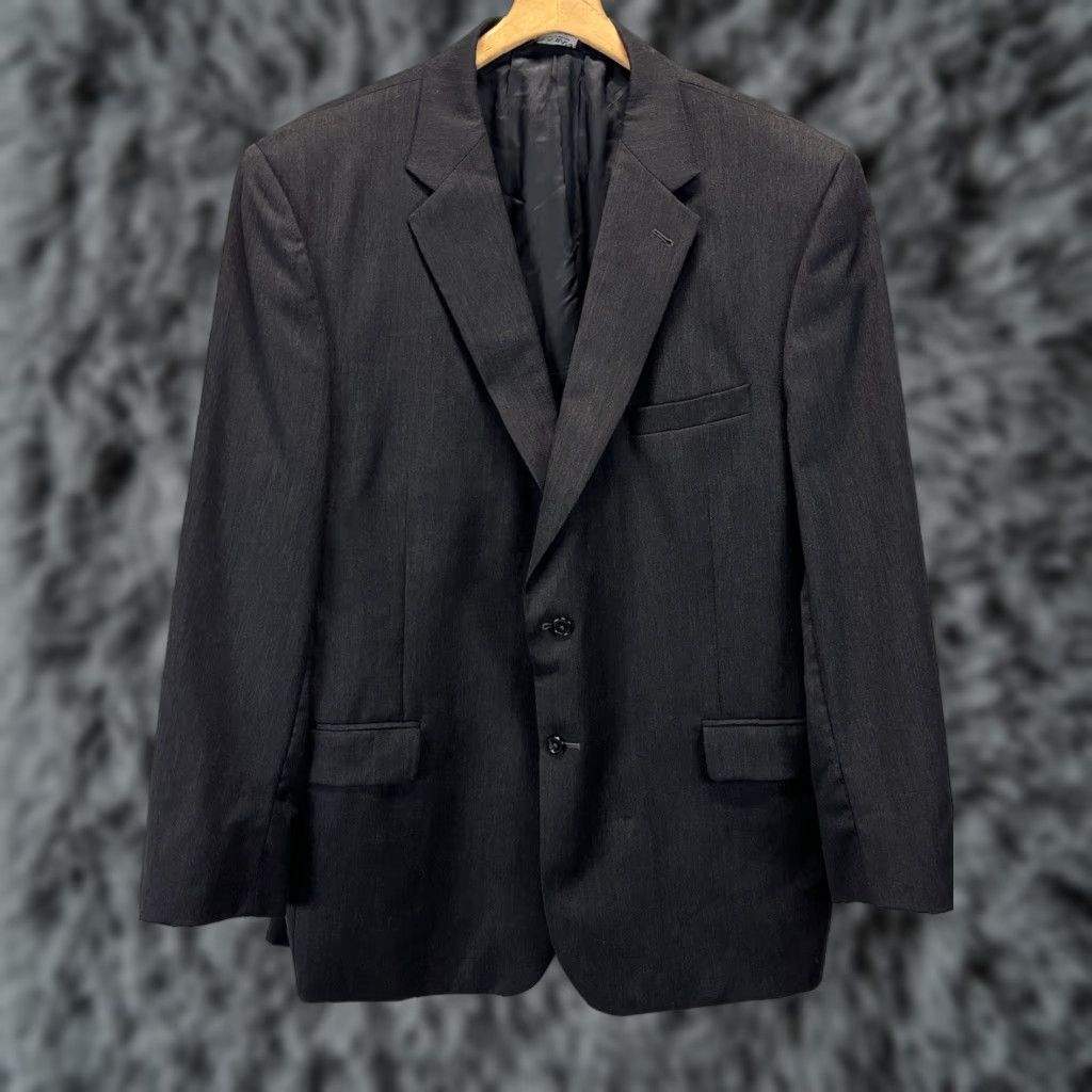 Jos. A. Bank Jos. A Bank Charcoal Sport Coat Blazer Mens 48R Career Single Vent 100% Wool Blazer, Wool, Black/Gray, 48, Regular, Mens, Career, Business Size 48R - 1 Thumbnail