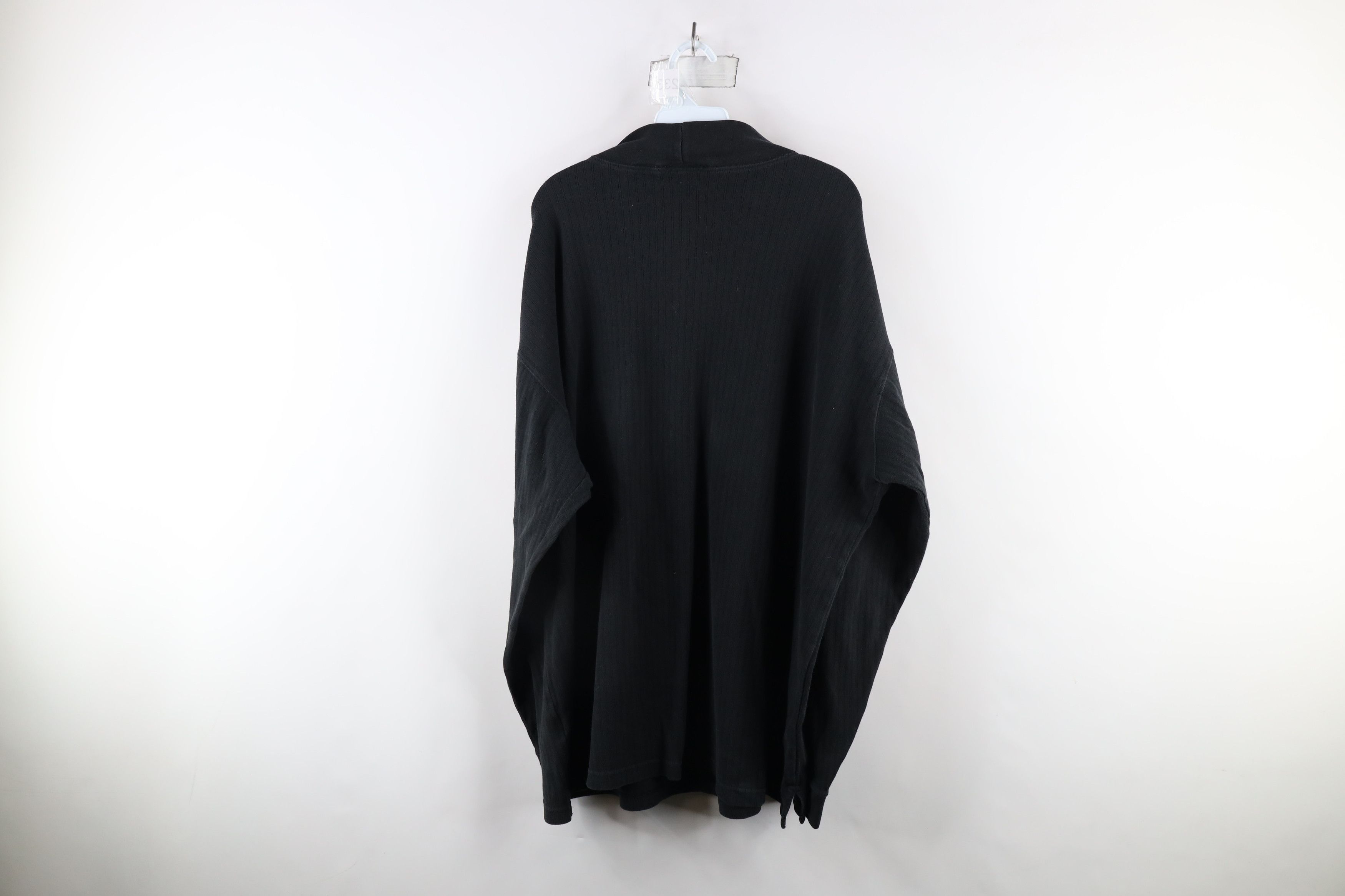 Vintage Vintage 90s Streetwear Ribbed Knit Mock Neck T-Shirt Black Size US XXL / EU 58 / 5 - 5 Thumbnail