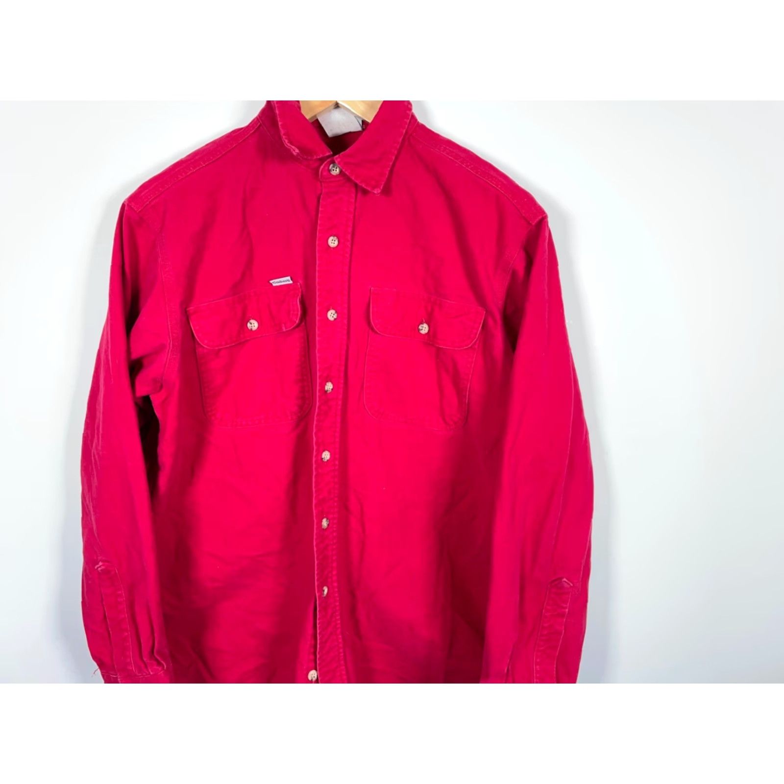 Carhartt VINTAGE Carhartt Shirt Chamois Cloth Button-Up Long Sleeve Collared 90s Grunge Red Men M Size US M / EU 48-50 / 2 - 4 Thumbnail