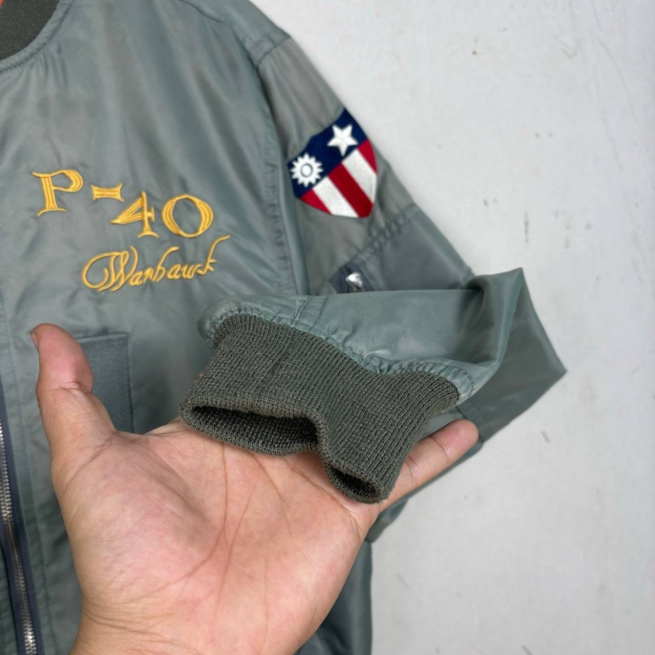 Japanese Brand Mr Gentle W Flying Tigers P-40 Warhawk Bomber Jacket Large Size US L / EU 52-54 / 3 - 6 Thumbnail