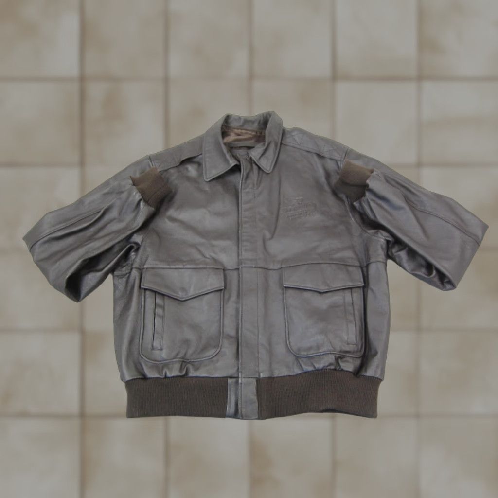 Vintage VINTAGE DEKALB Jacket Mens XL Brown Leather Bomber Full Zip 90s Size US XL / EU 56 / 4 - 1 Thumbnail