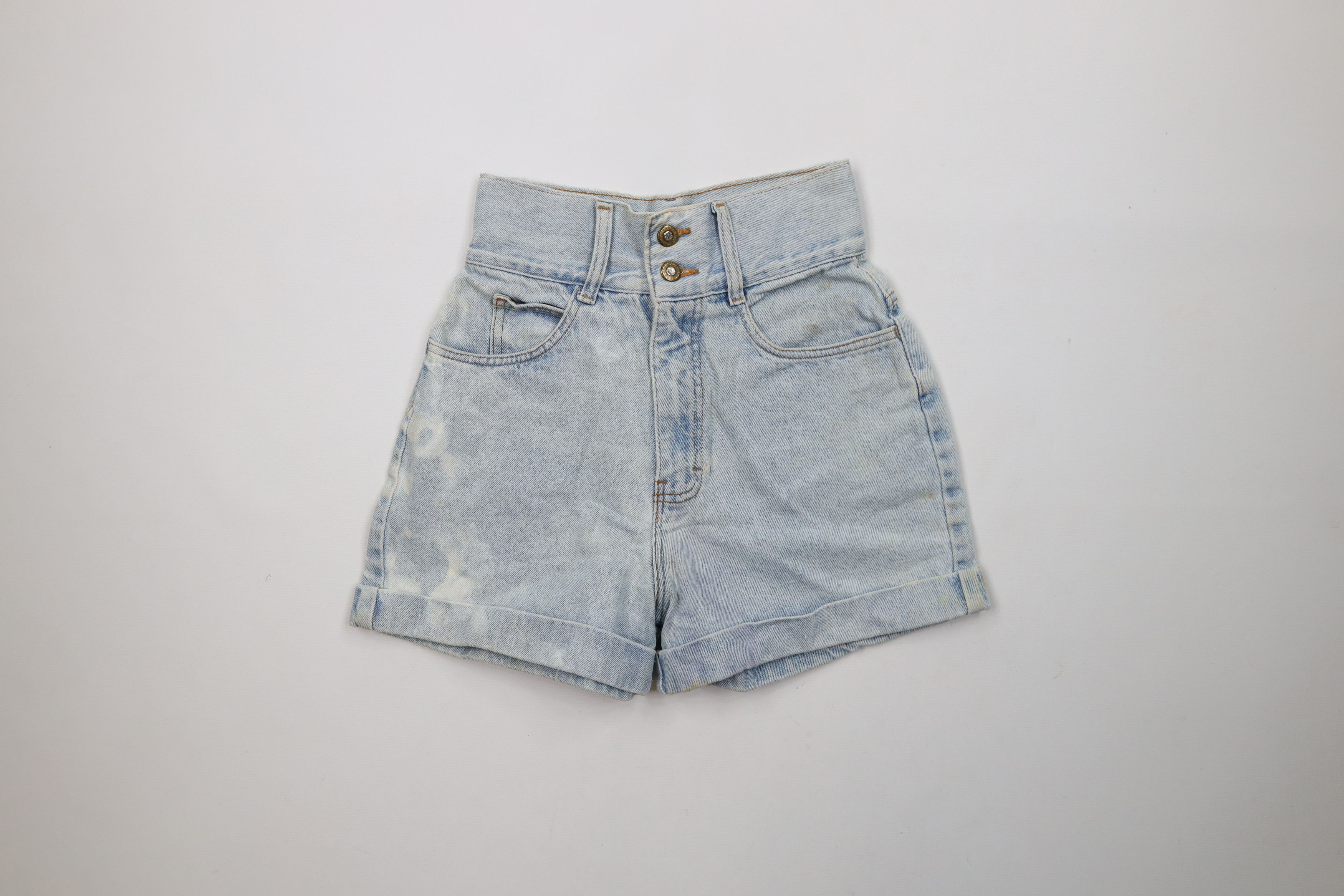 Vintage Vintage 90s Streetwear Cuffed Denim Jean Shorts Jorts USA Size 27" / US 4 / IT 40 - 1 Thumbnail