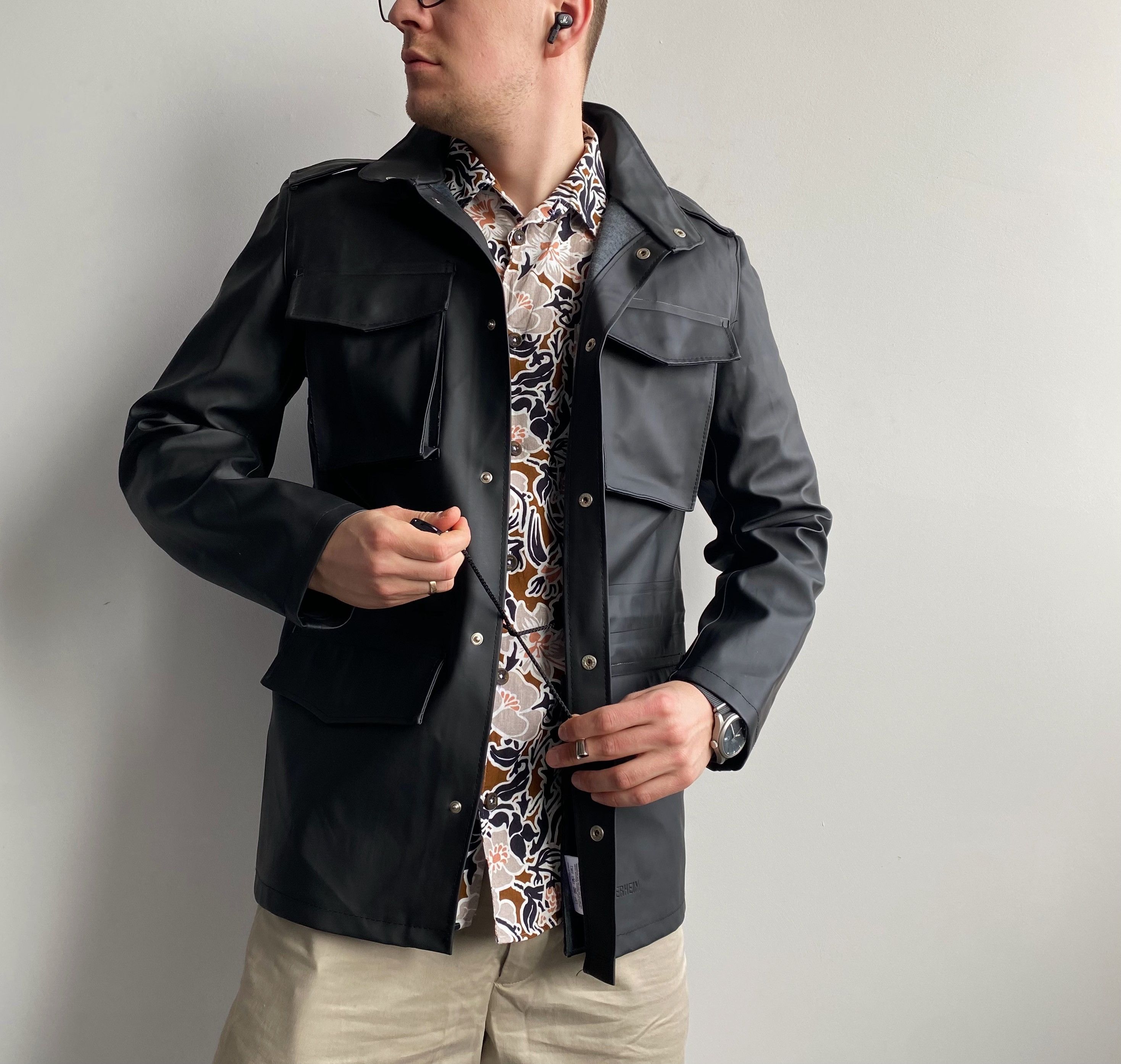 Stutterheim STUTTERHEIM Stockholm M-65 Rain Coat Black Size US M / EU 48-50 / 2 - 2 Thumbnail
