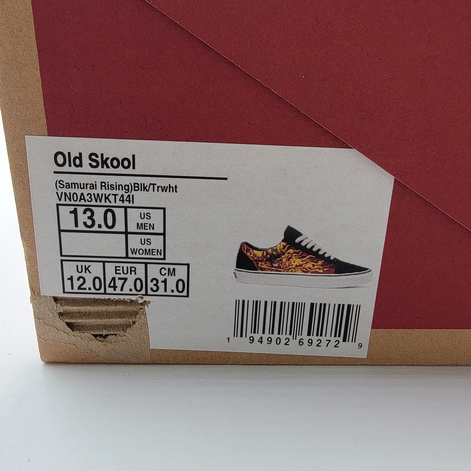 Vans Vans Old Skool Mens Sz 13 Black Samurai Rising Flames Skate Size US 13 / EU 46 - 8 Thumbnail