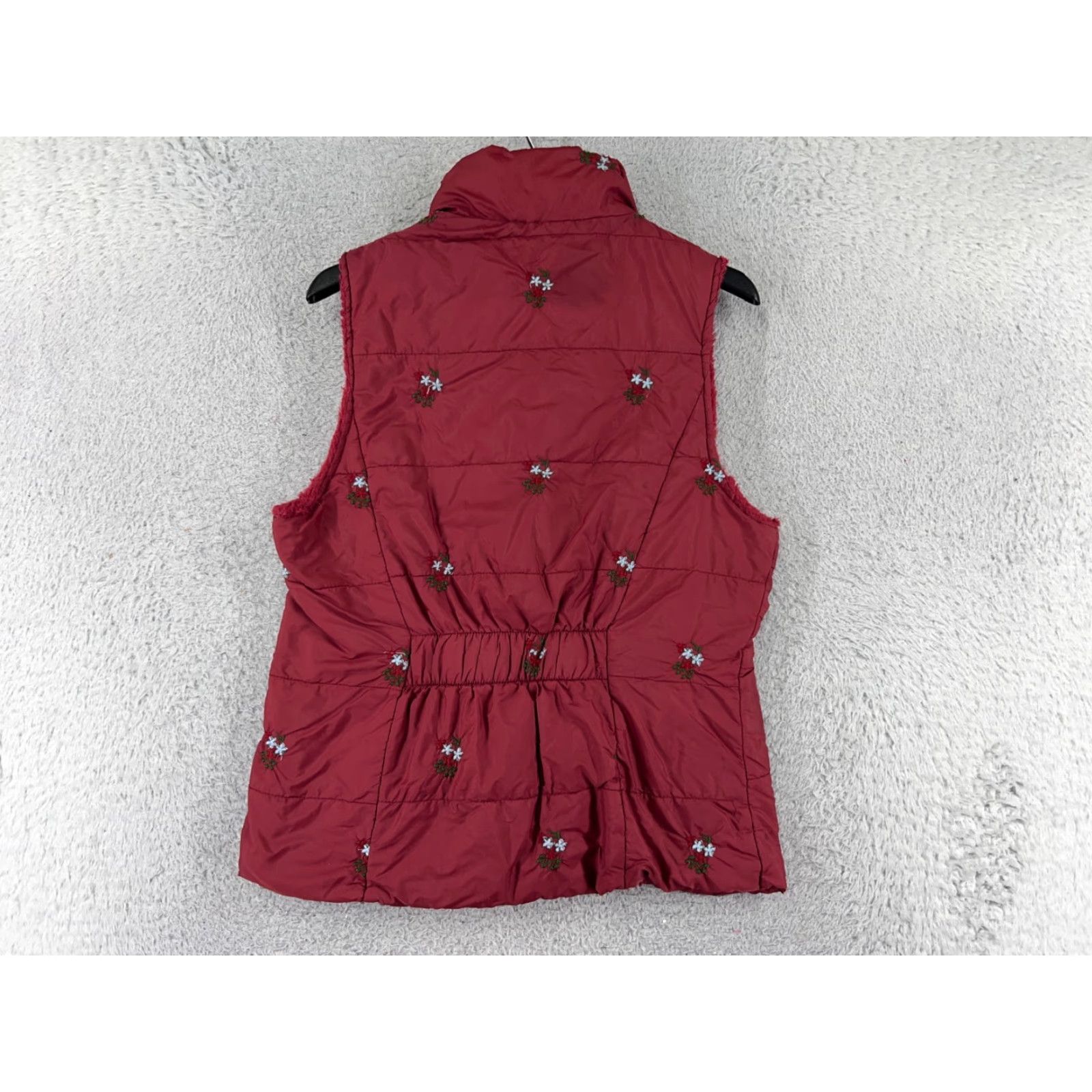 Vintage Angela Fashion Vest Women Small Red Floral Embroidered Sherpa Lined Available By Jacket Coat? Size S / US 4 / IT 40 - 2 Thumbnail