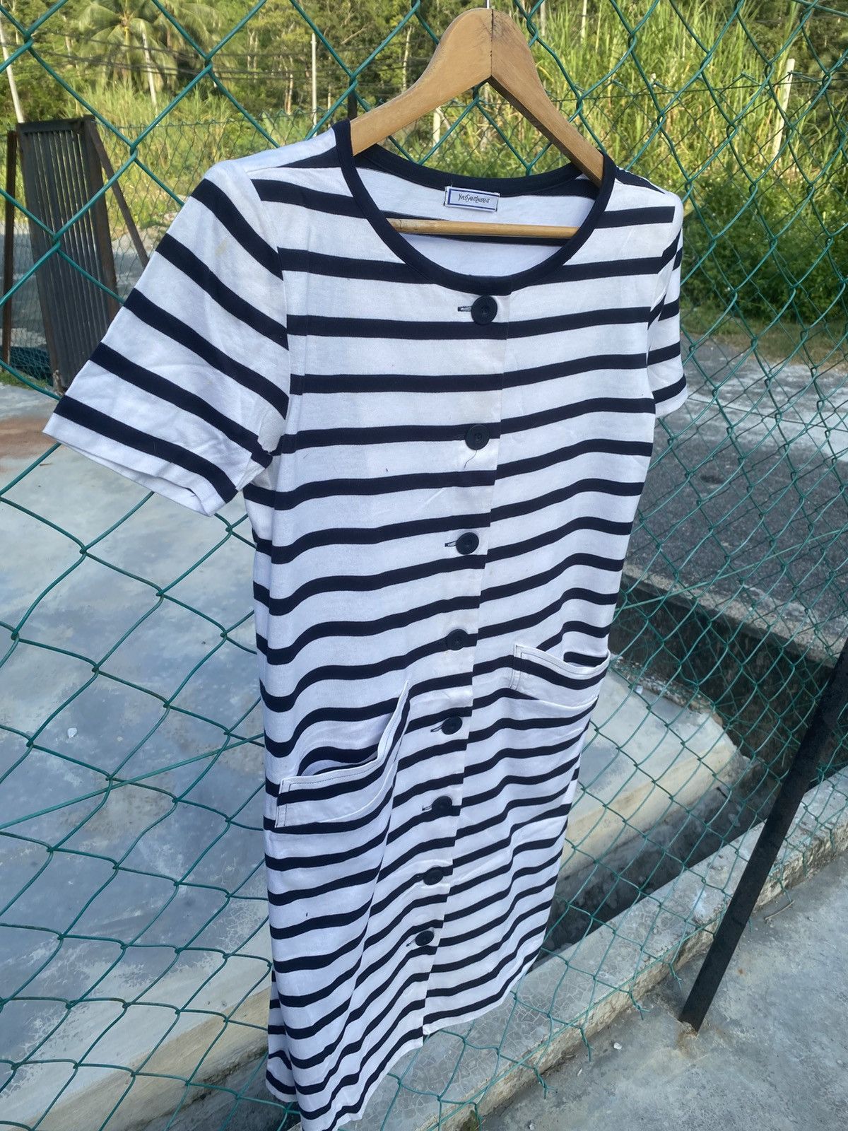 Yves Saint Laurent Yves Saint Laurent blue breton striped maxi dresses Size M / US 6-8 / IT 42-44 - 3 Thumbnail