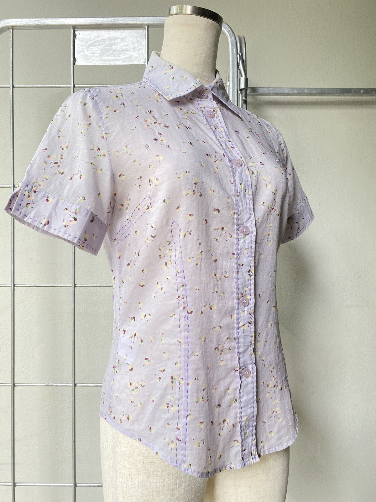 Paul Smith Paul Smith Women Lilac Floral Shirt Size S / US 4 / IT 40 - 12 Thumbnail