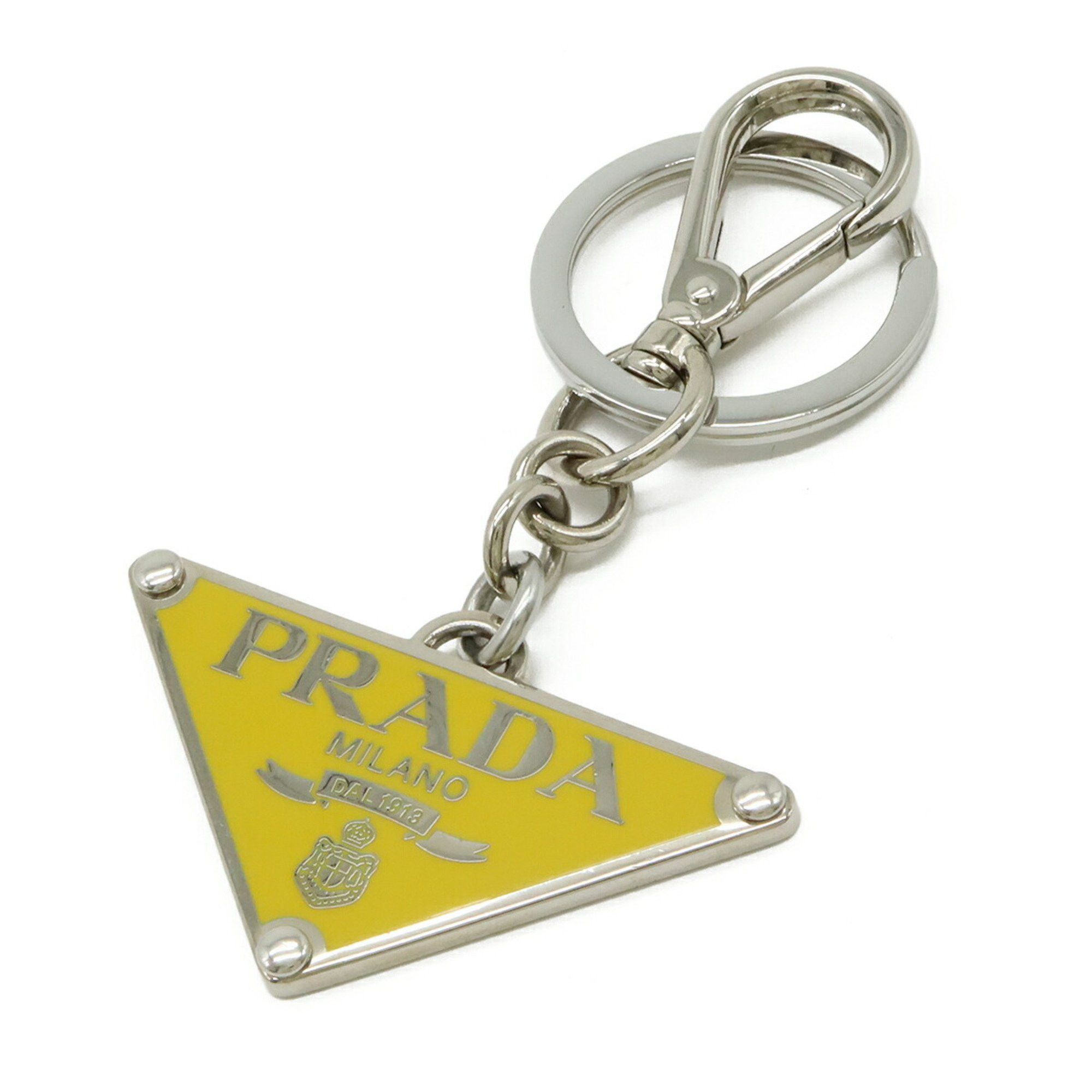 PRADA キーチェーン Prada Prada Triangle Keychain/Bag Charm, Metal, Yellow