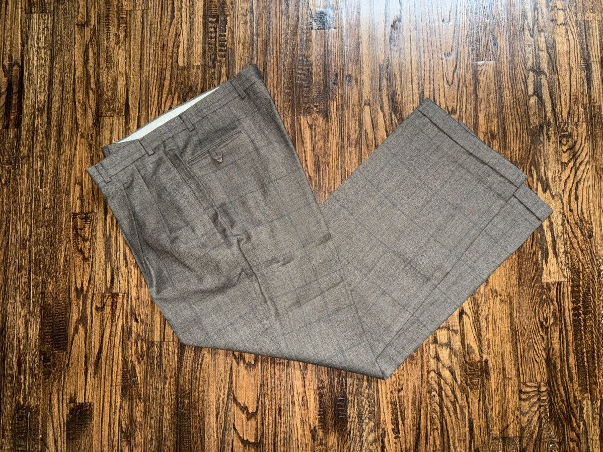 Izod IZOD Tailored Vintage Tan Grey 2pc Suit Jacket & Pant 44L Size 44L - 8 Thumbnail
