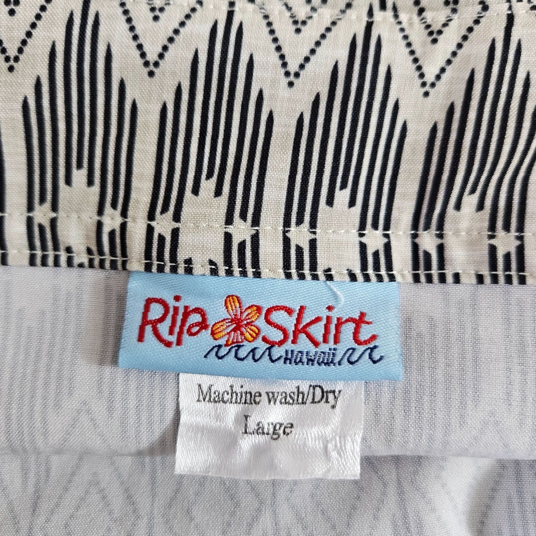 Vintage Rip Skirt Wrap Skirt Womens L Black Beige Shirt? Size 36" / US 14 / IT 50 - 4 Thumbnail