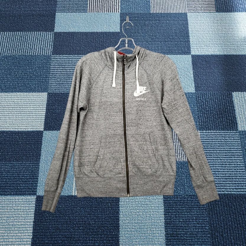 Nike Nike Hoodie Womens S Small Gray Basic Full Zip Just Do It Long Sleeves Heather Size S / US 4 / IT 40 - 1 Thumbnail
